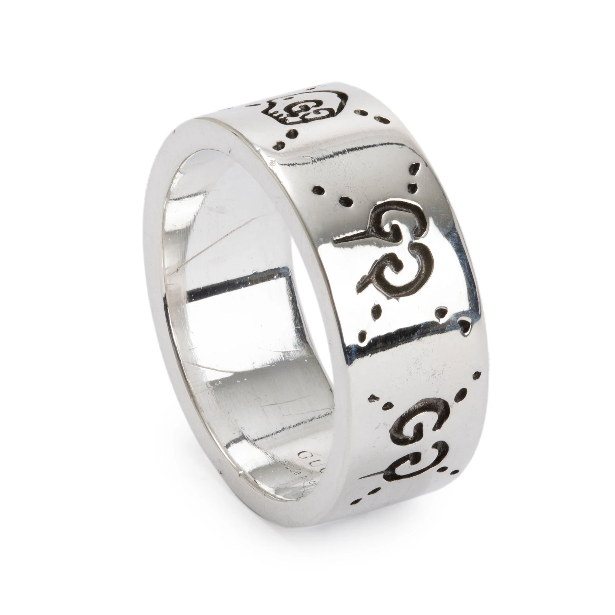 Gucci Sterling Silver Ghost Ring, Size 19 8.75 - Image 2