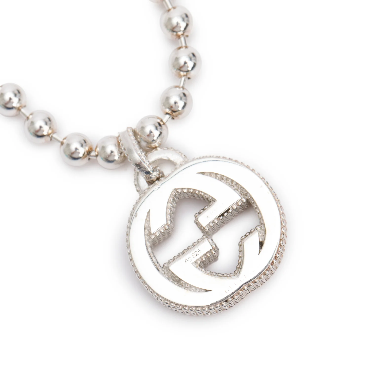 Gucci Sterling Silver Interlocking G Bead Bracelet - Image 3