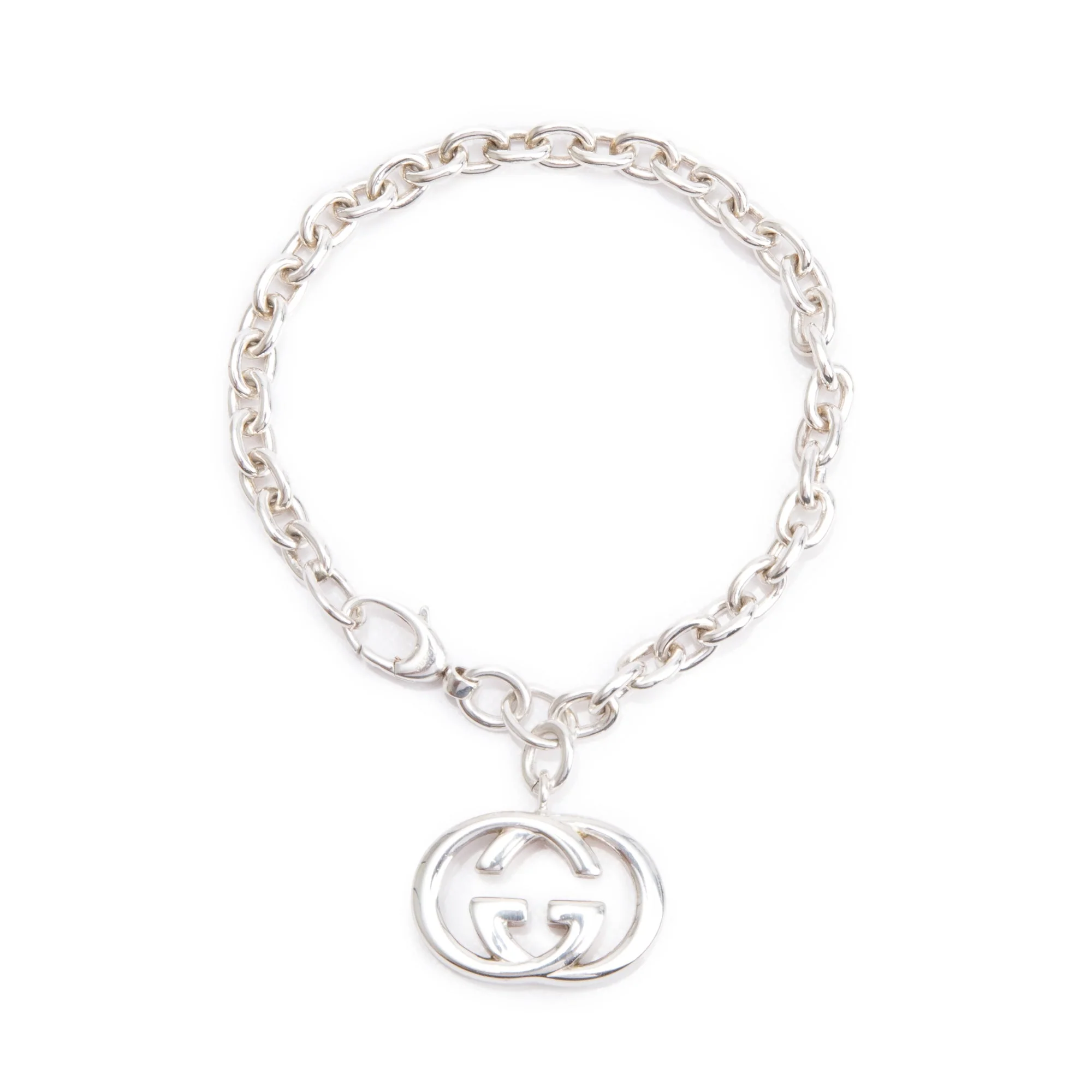 Gucci Sterling Silver Interlocking G Charm Bracelet