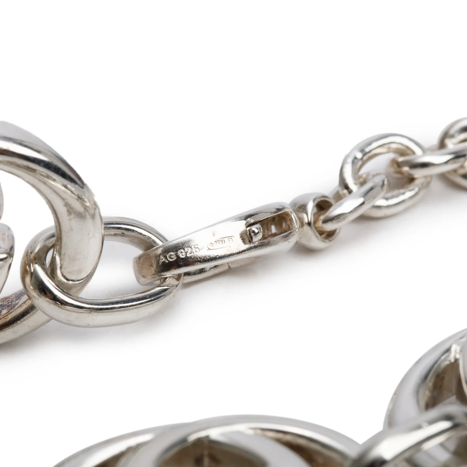 Gucci Sterling Silver Interlocking G Link Bracelet - Image 3