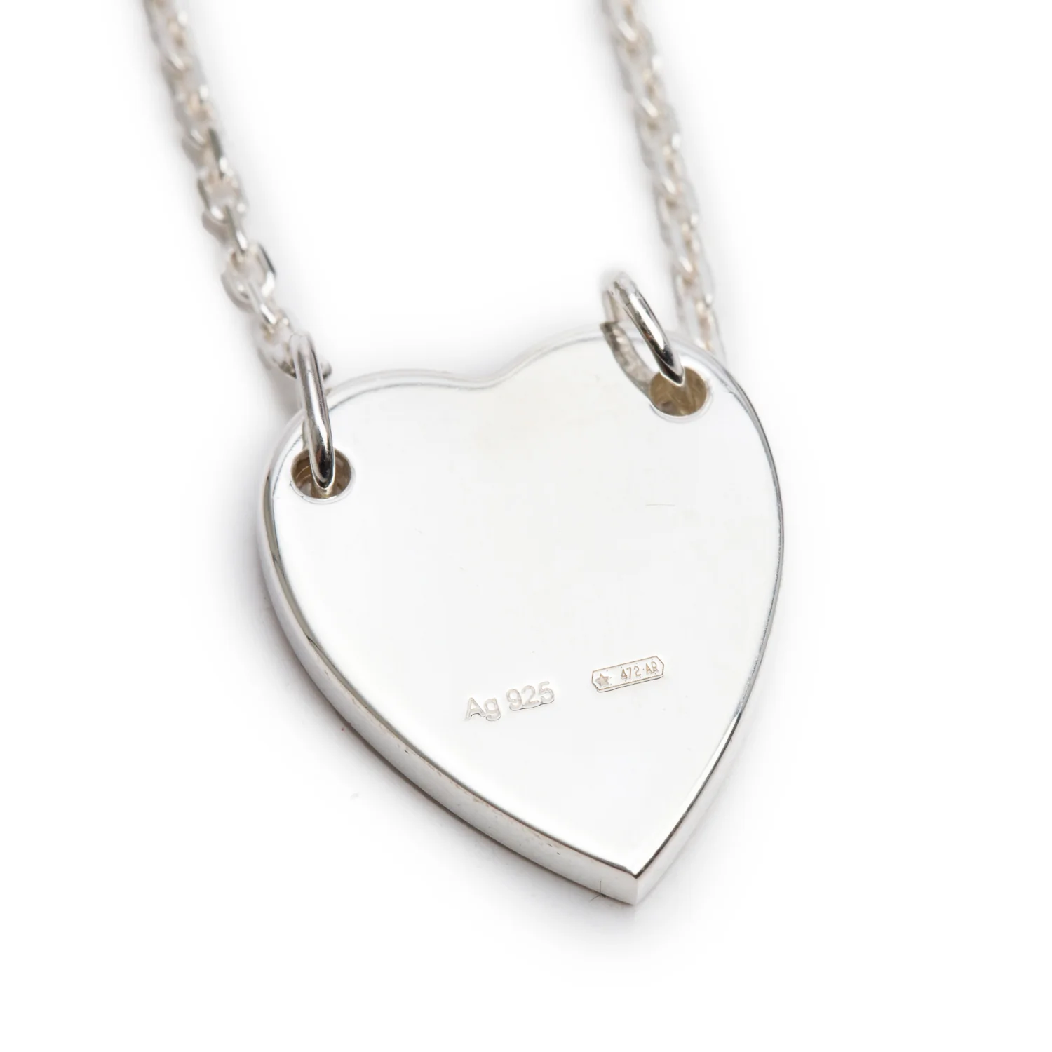 Gucci Sterling Silver Trademark Heart Bracelet, Size 17 w/ Box - Image 4