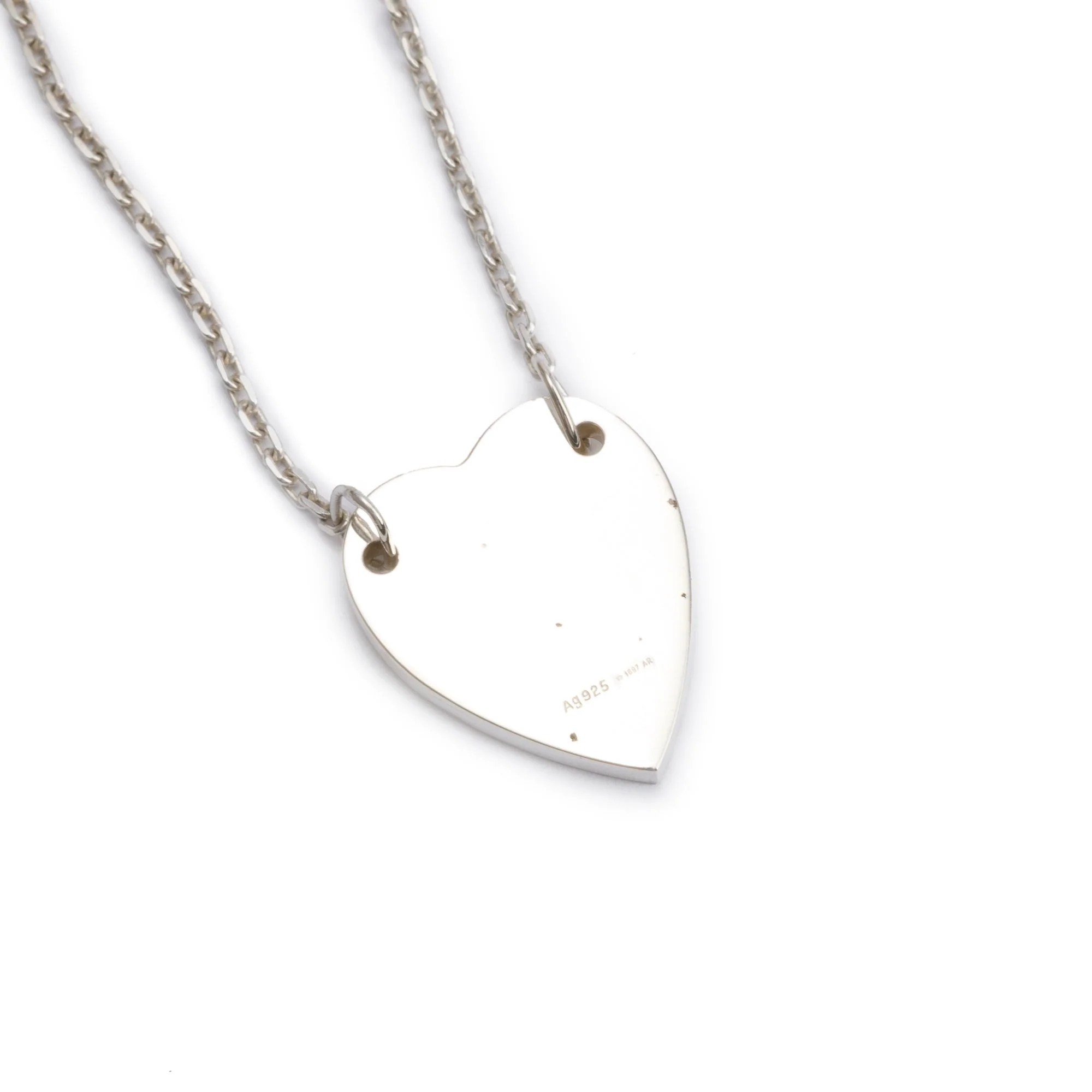 Gucci Sterling Silver Trademark Heart Pendant Necklace - Image 5