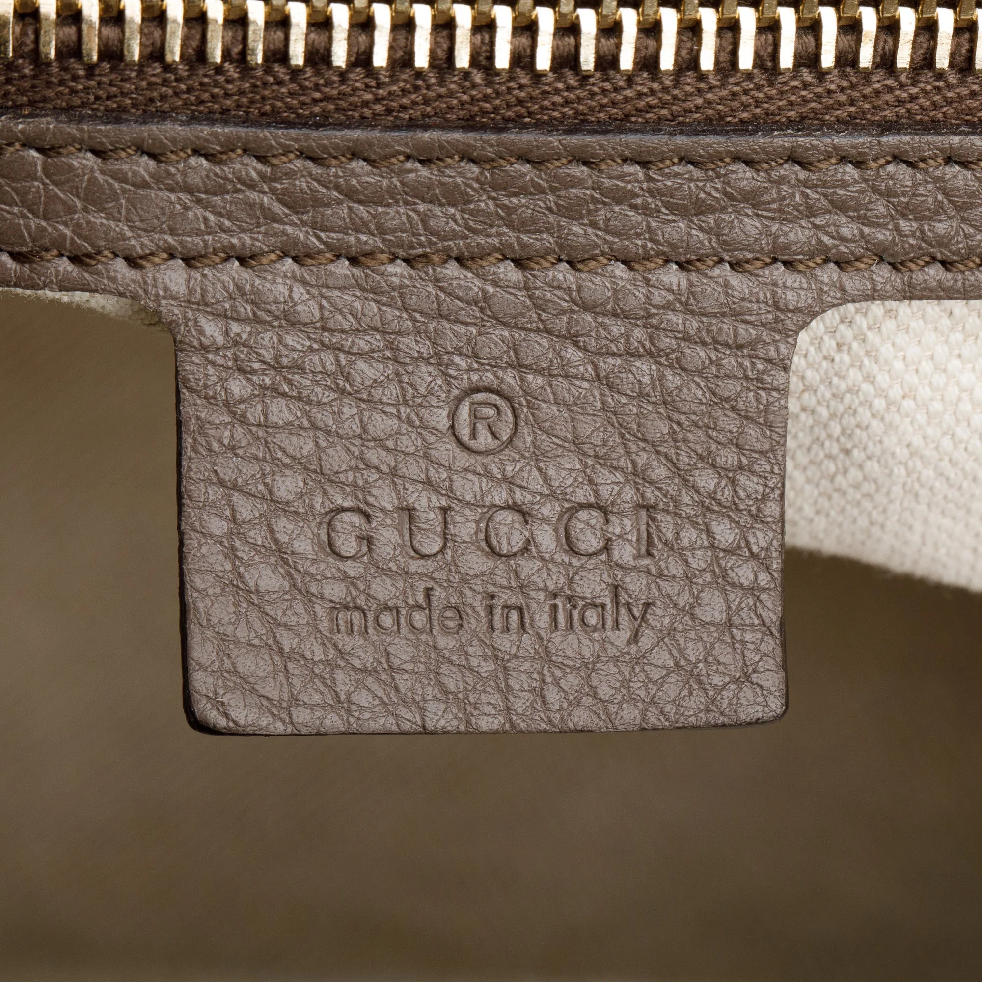 Gucci Taupe Calfskin Leather Medium Bamboo Shopper Tote w/ Strap - Image 8