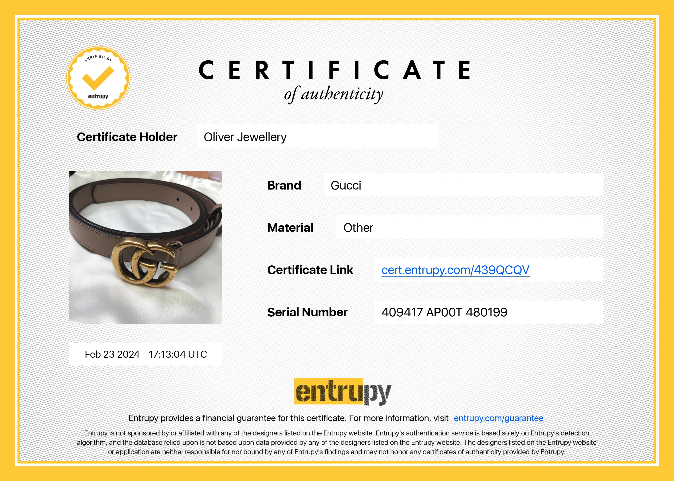 Gucci Thin Beige Leather Belt with Double G Buckle, 85 34 w/ Box - Image 5