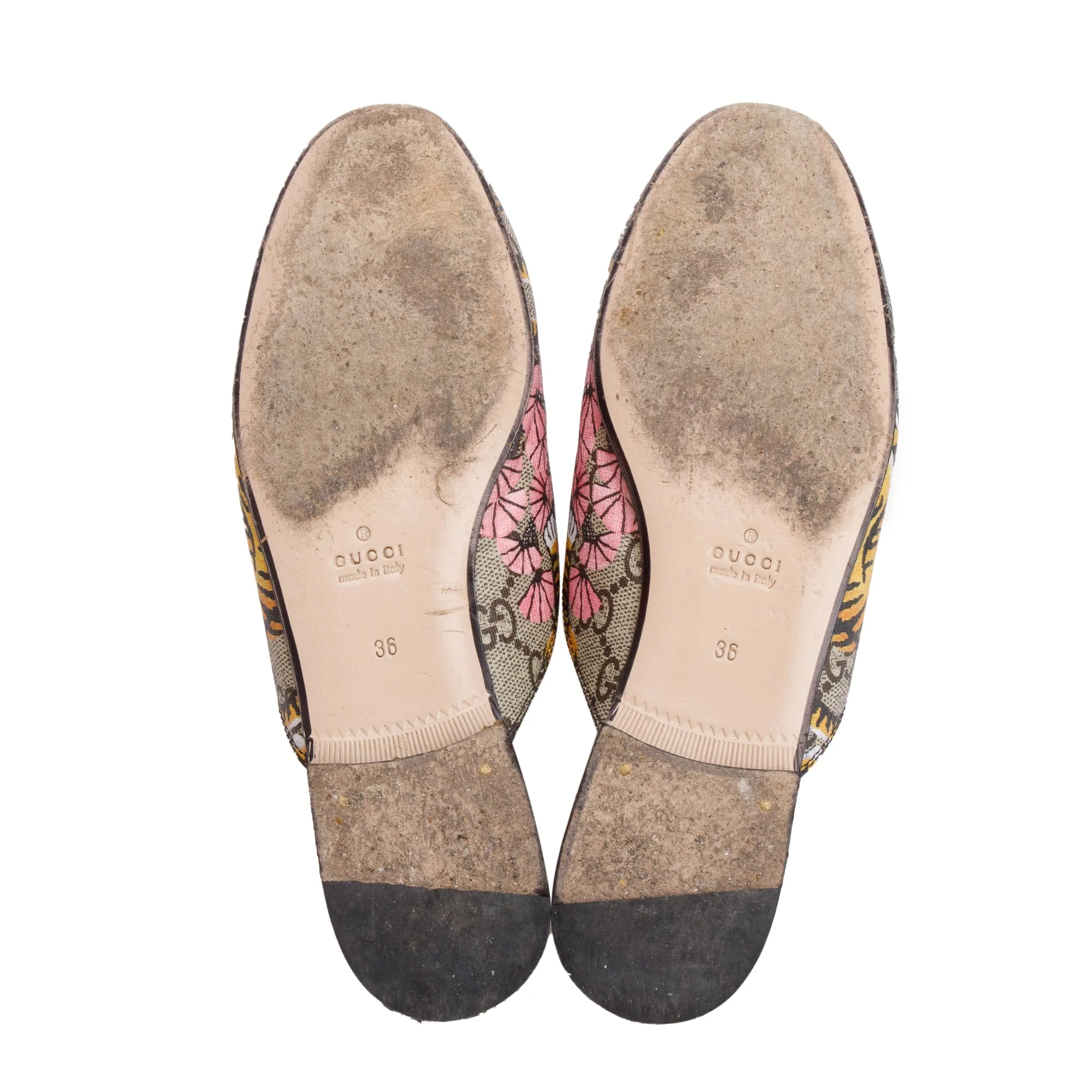 Gucci Tiger Print GG Supreme Horsebit Mules, Size 36 - Image 6