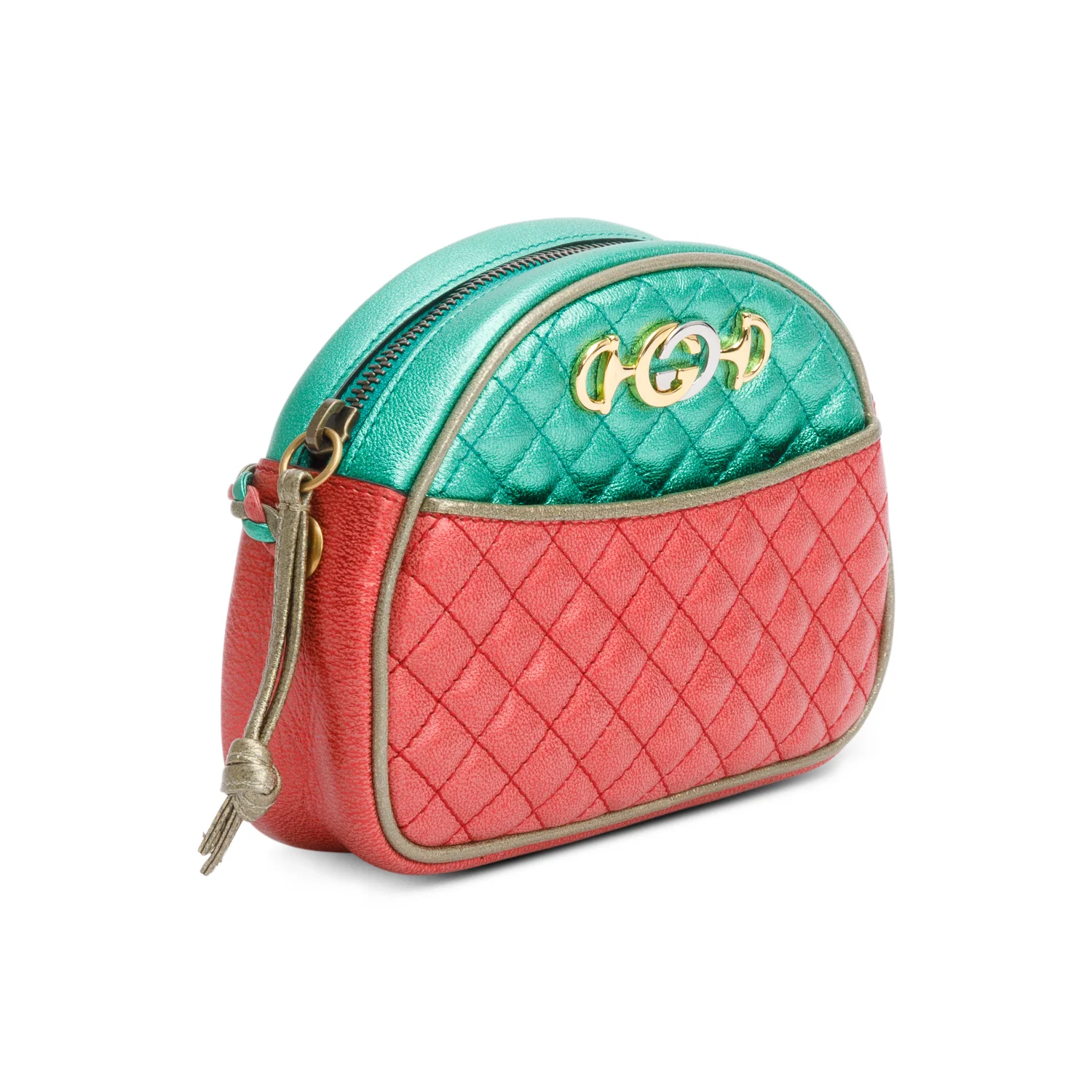 Gucci Tricolor Metallic Trapuntata Quilted Leather Mini Zumi Dome Crossbody Bag - Image 4