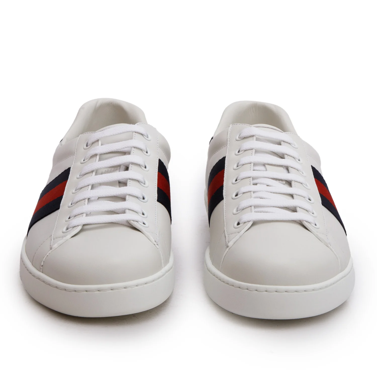 Gucci White Calfskin Ayers Web Ace Sneakers, Men's Size 9 w/ Box - Image 4