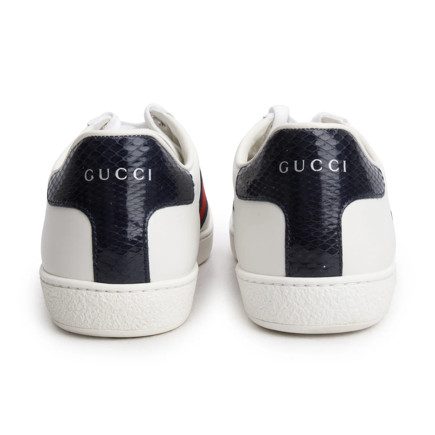 Gucci White Calfskin Ayers Web Ace Sneakers, Size 38 w/ Box - Image 4
