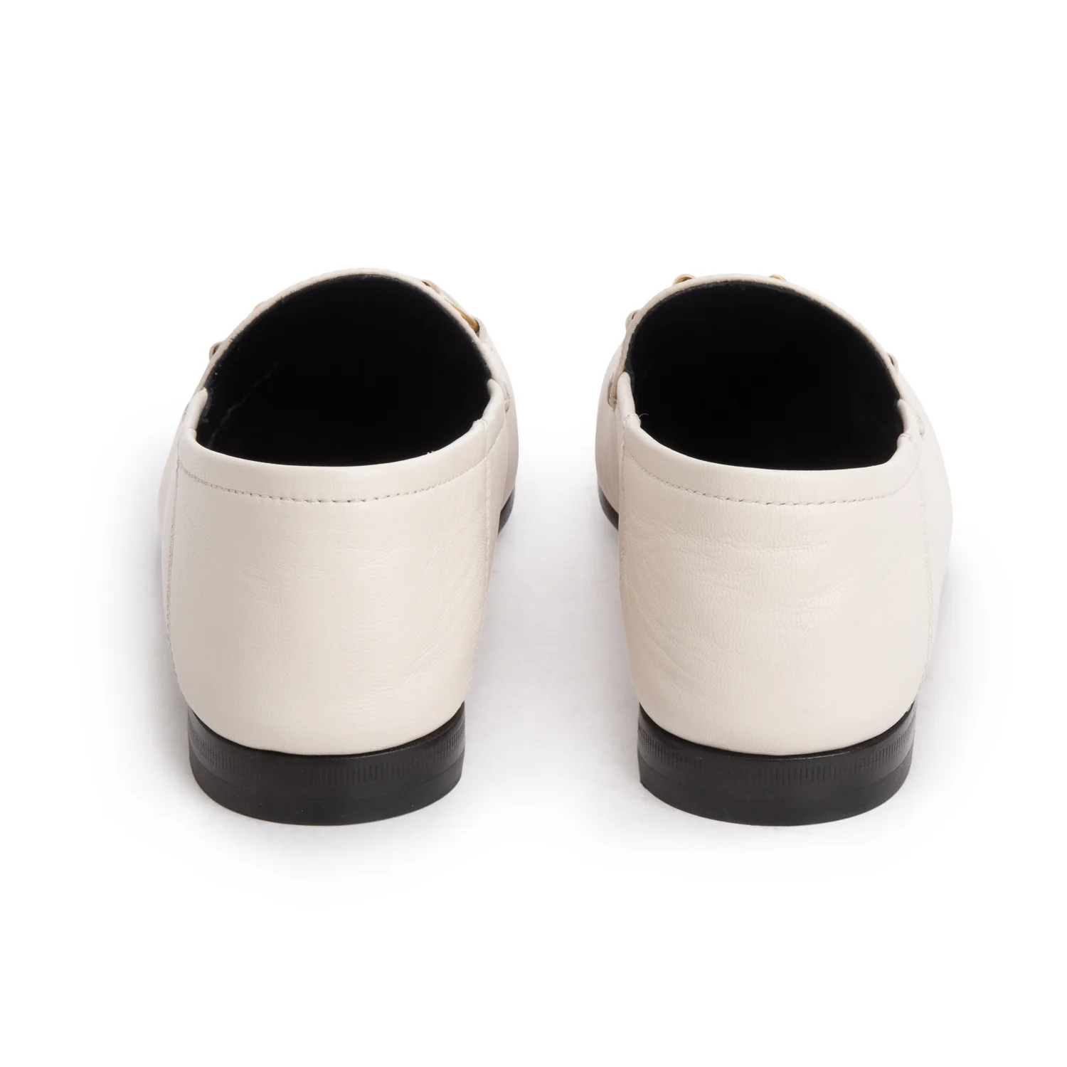 Gucci White Calfskin Brixton Horsebit Loafers, Women's Size 38.5 - Image 4