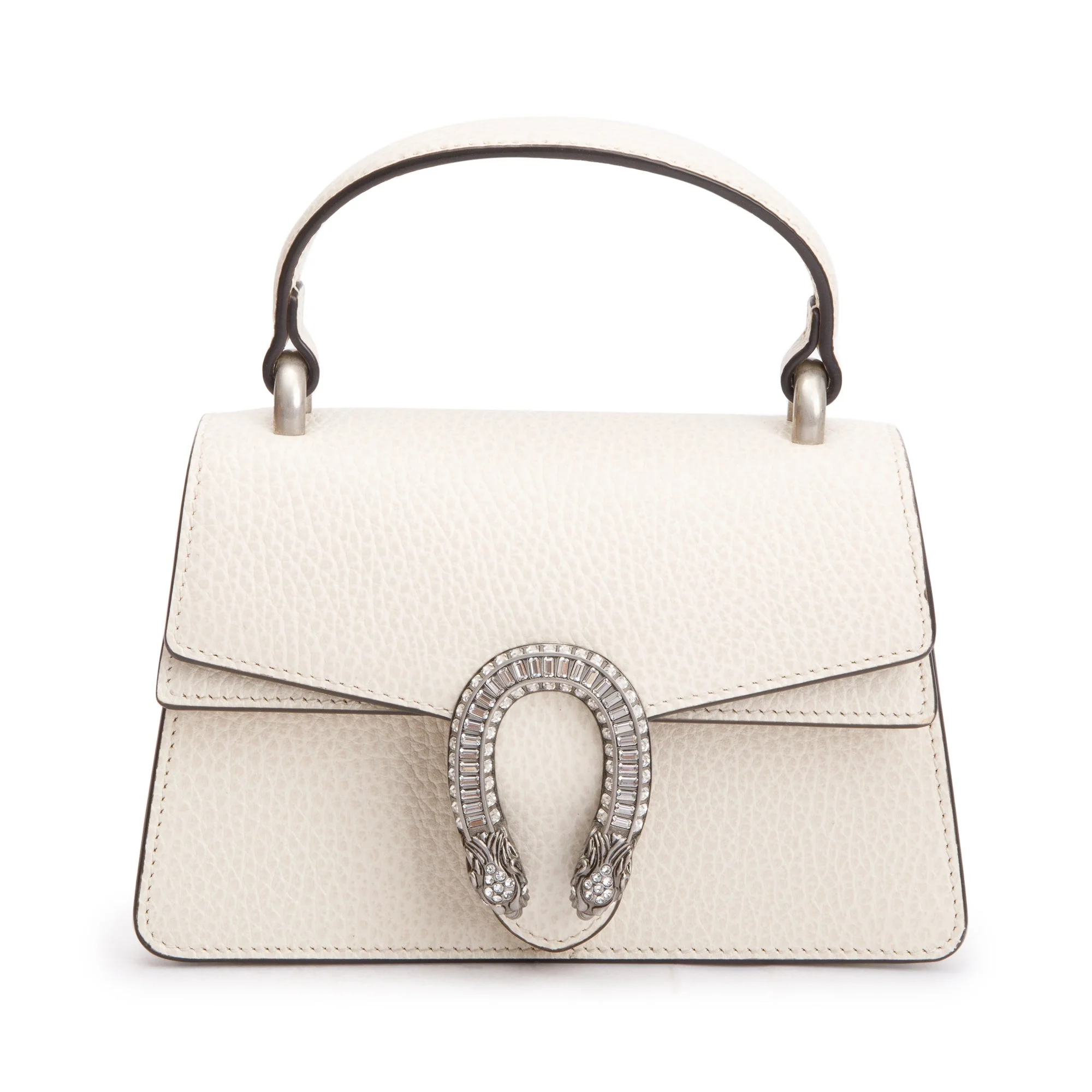 Gucci White Calfskin Leather Dionysus Mini Top Handle Bag w/ Box - Image 4