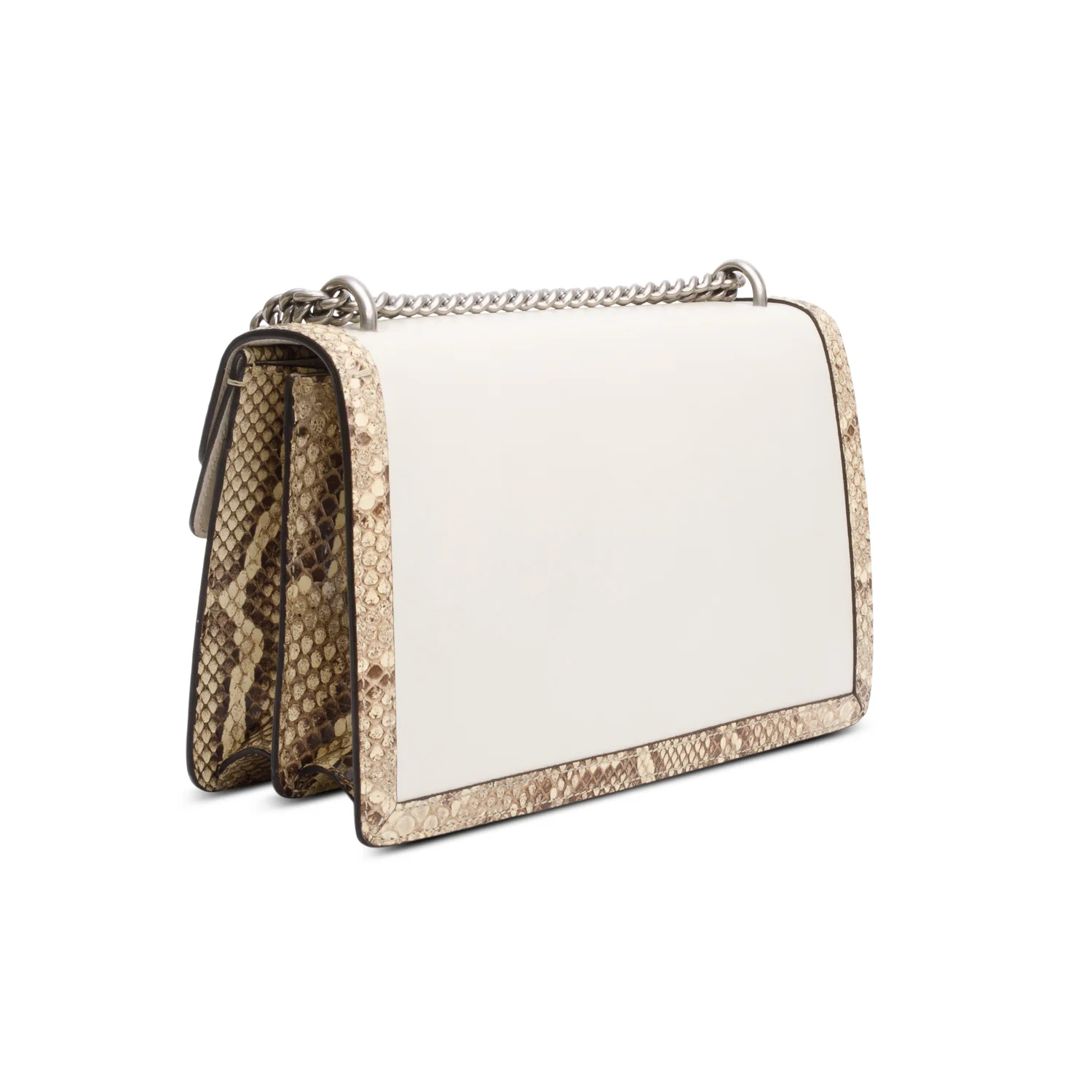 Gucci White Calfskin Leather Python Trim Small Dionysus Shoulder Bag w/ Box - Image 7