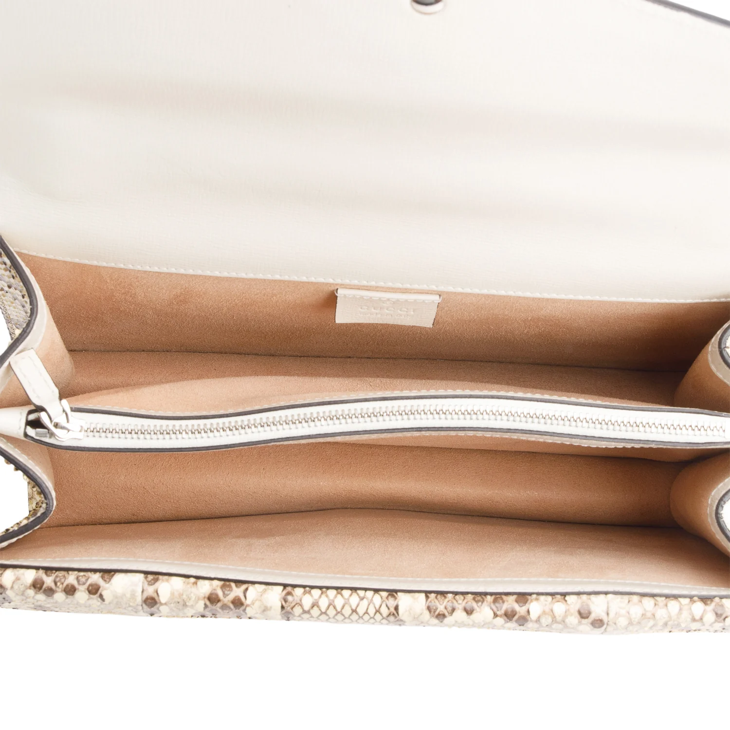 Gucci White Calfskin Leather Python Trim Small Dionysus Shoulder Bag w/ Box - Image 9