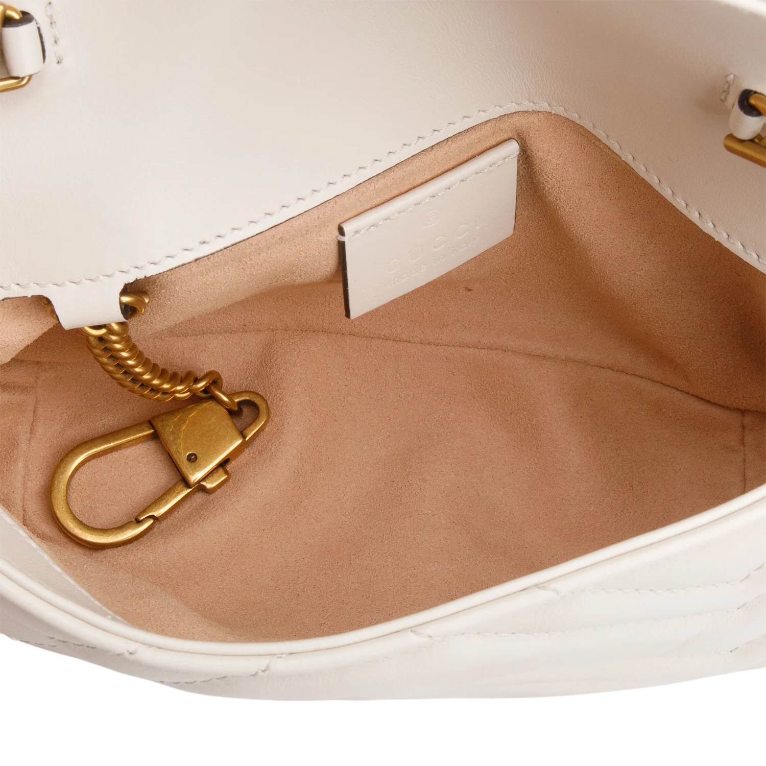 Gucci White GG Marmont Matelasse Leather Mini Shoulder Bag w/ Box - Image 9