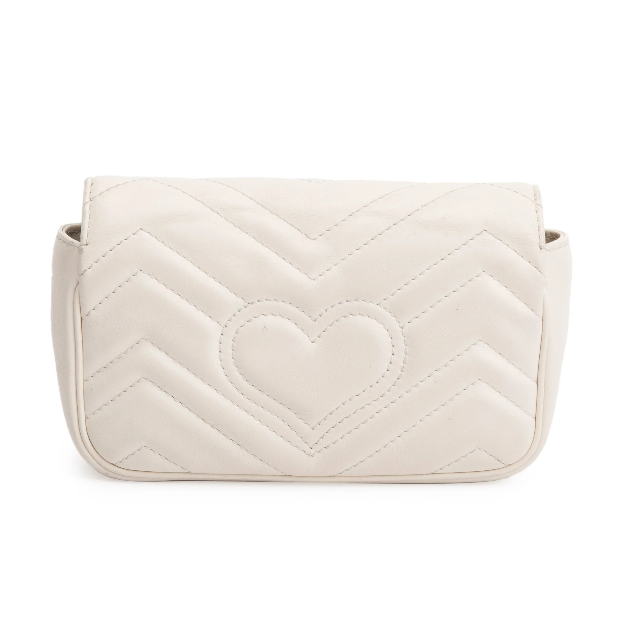 Gucci White GG Marmont Matelasse Leather Super Mini Bag - Image 5