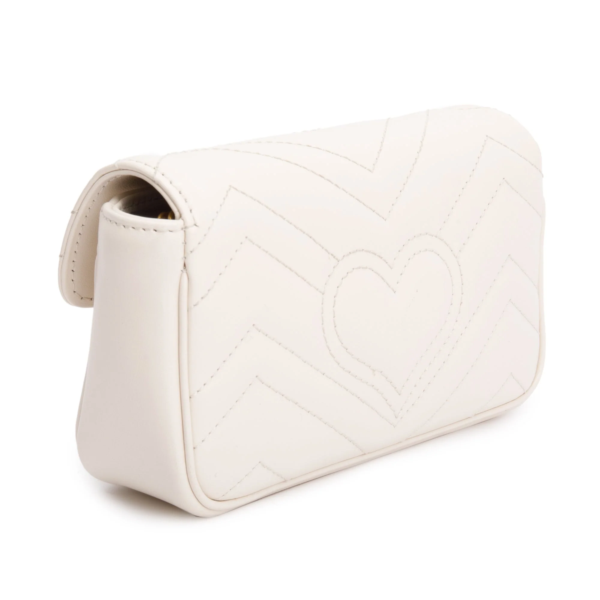 Gucci White GG Marmont Matelasse Leather Super Mini Bag - Image 7