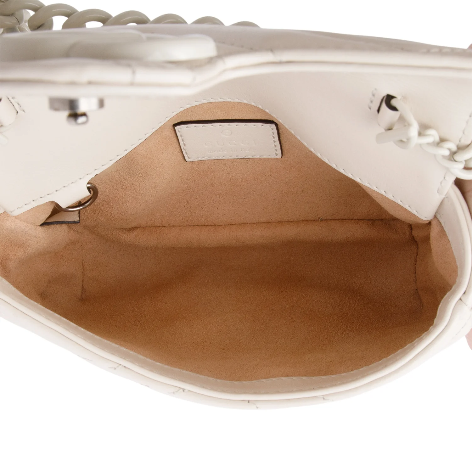 Gucci White GG Marmont Matelasse Monochrome Belt Bag w/ Box - Image 9