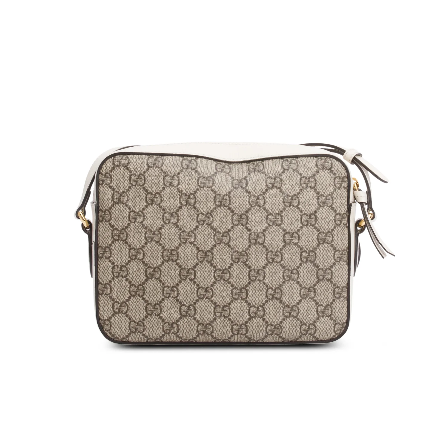 Gucci White GG Supreme Monogram Azalea Calfskin Small Horsebit 1955 Shoulder Bag - Image 5