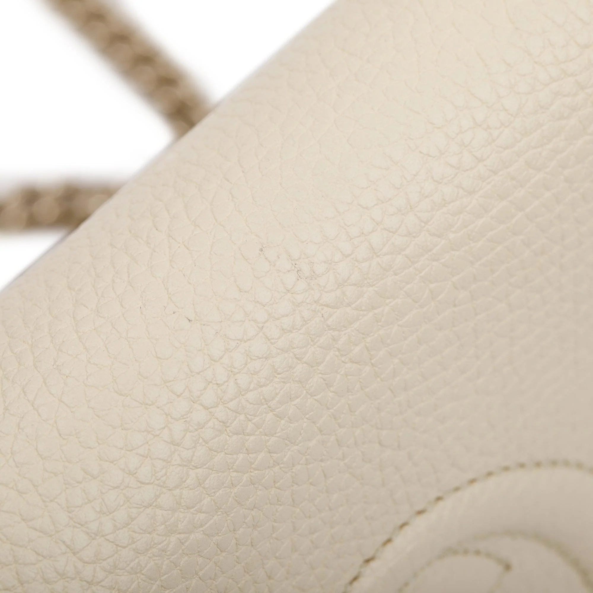 Gucci White Grained Calfskin Leather Medium Soho Chain Crossbody Bag w/ Box - Image 10
