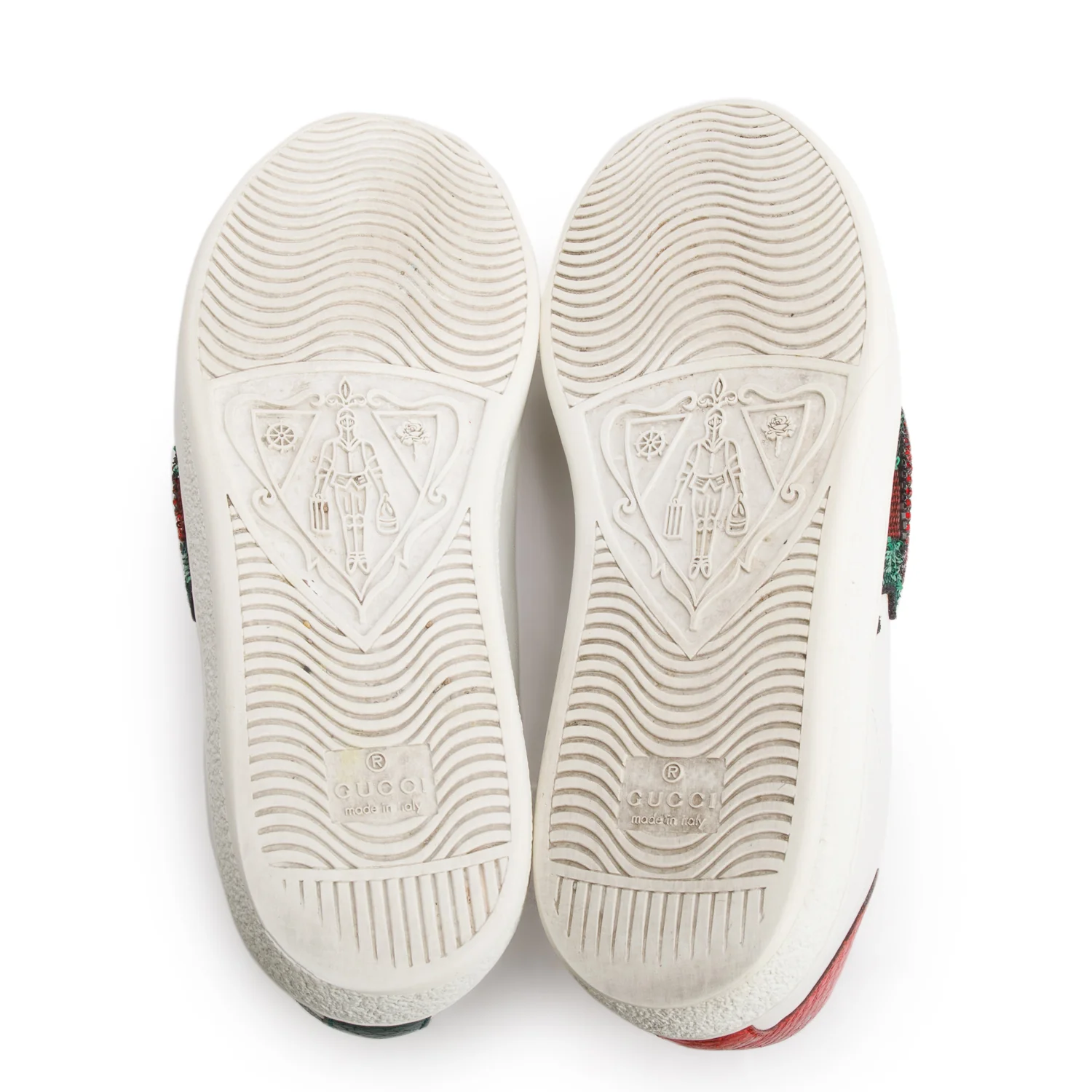 Gucci White Leather Ace Low Lips Sequins Sneakers, Size 37.5 - Image 5