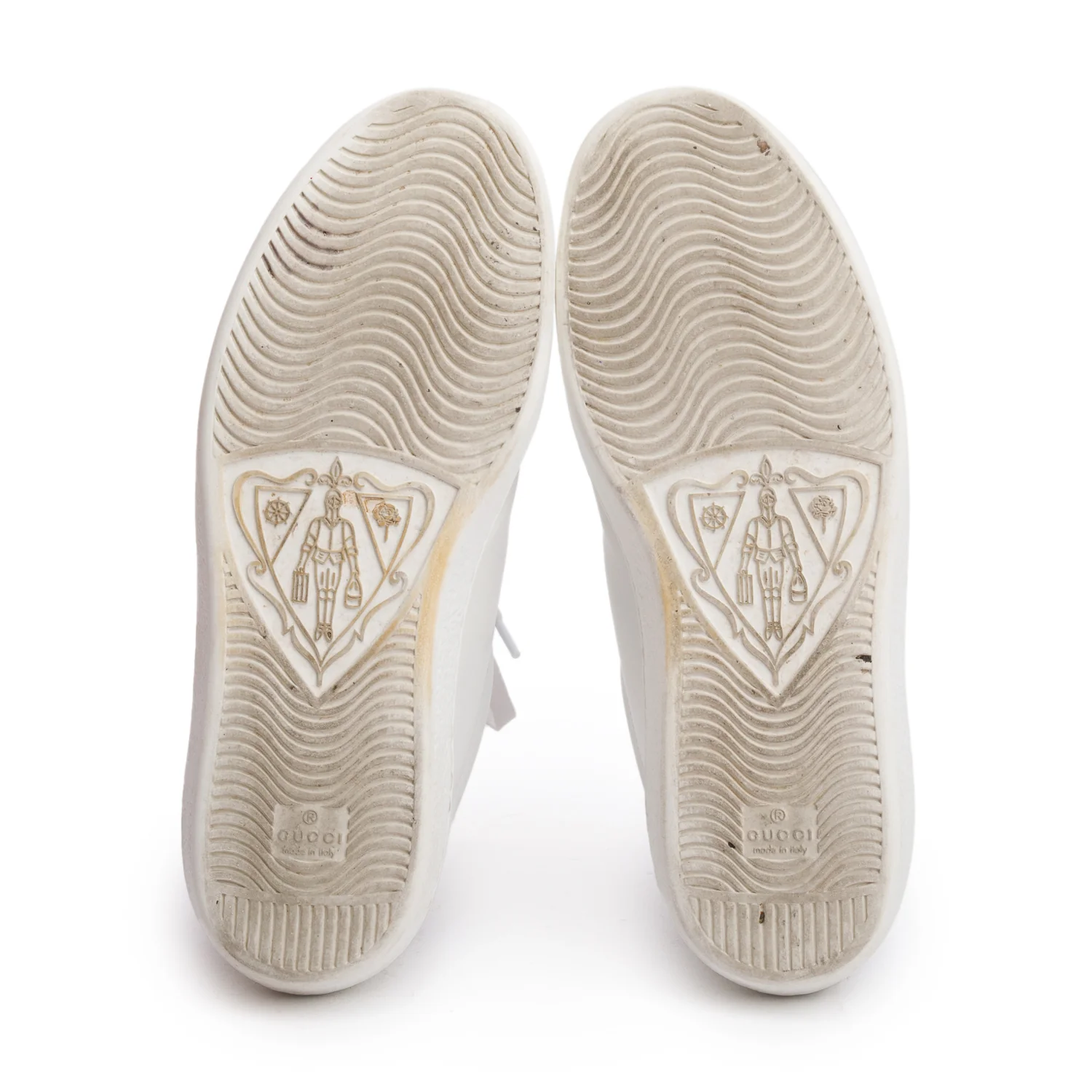 Gucci White Leather Perforated  Interlocking G Men's Ace Sneakers, Size 9 w/ Box - Image 6