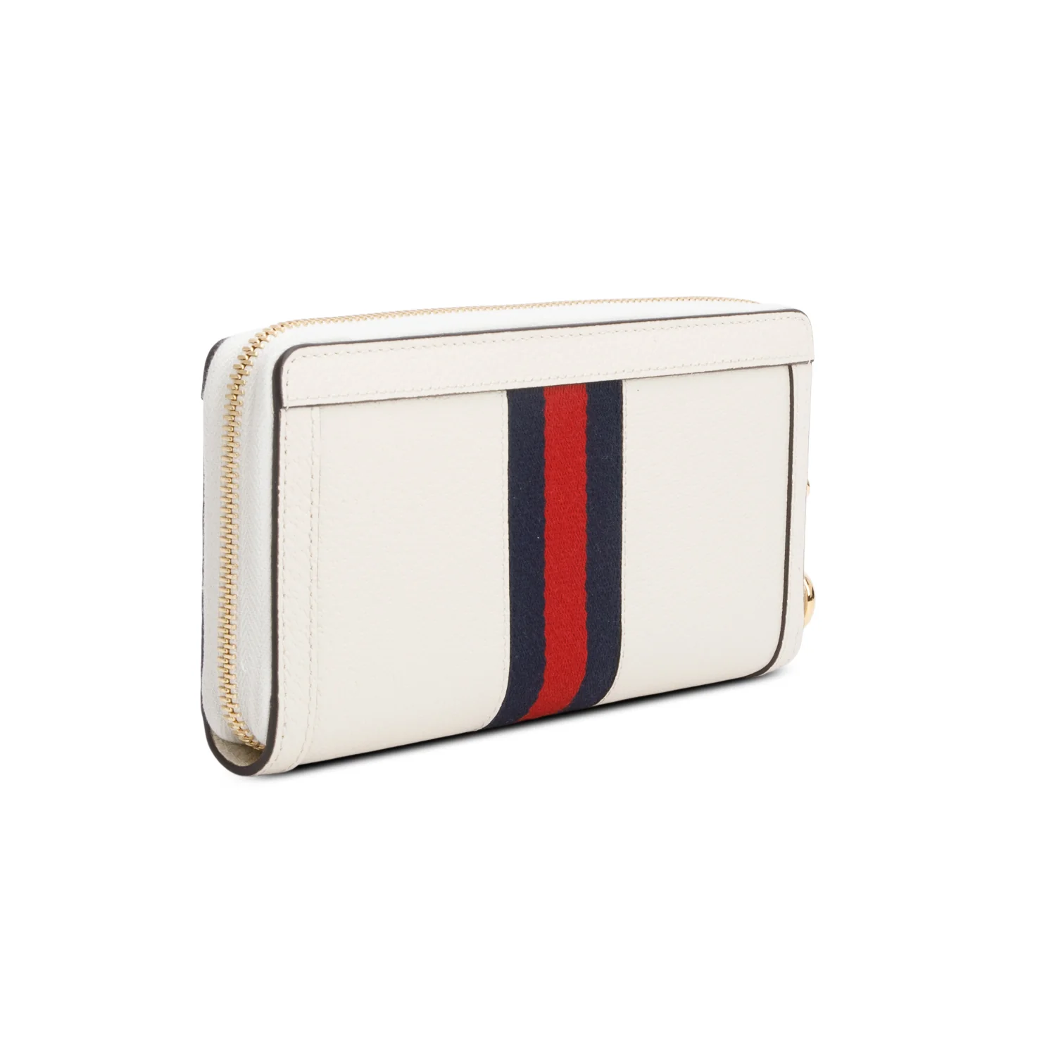 Gucci White Leather Web Ophidia GG Zip Around Wallet - Image 4