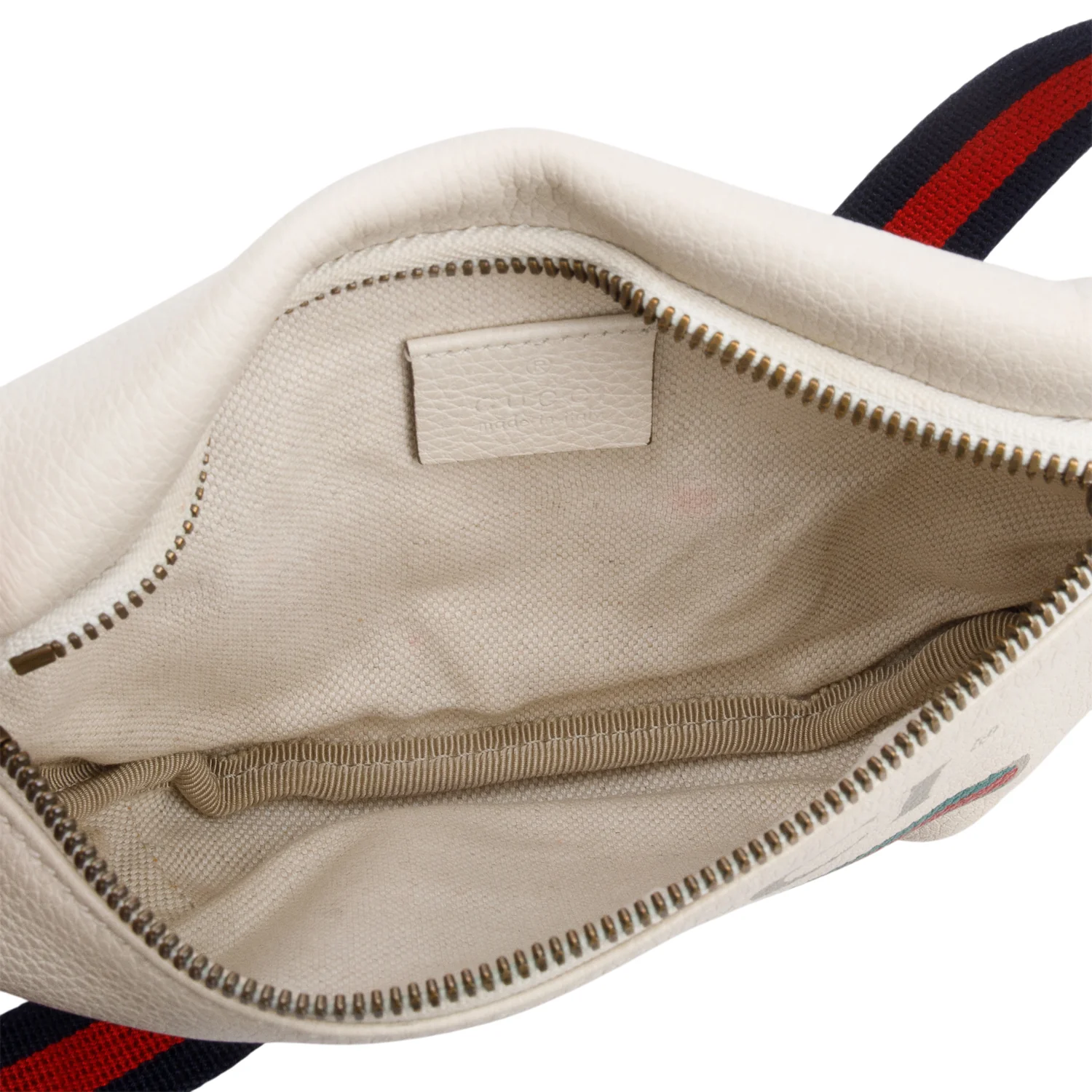 Gucci White Logo Print Calfskin Leather Small Belt Bag - Image 6