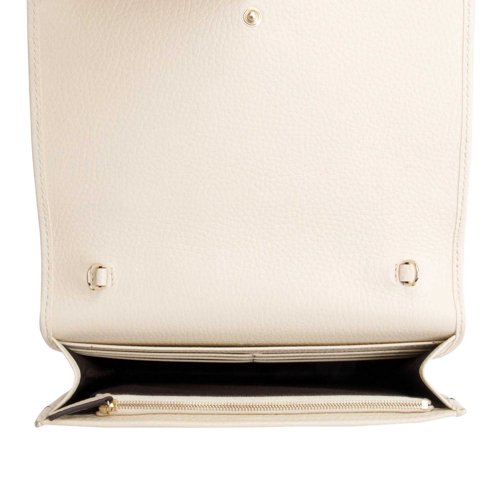 Gucci White Pebbled Calfskin Soho Wallet On Chain w/ Box - Image 7