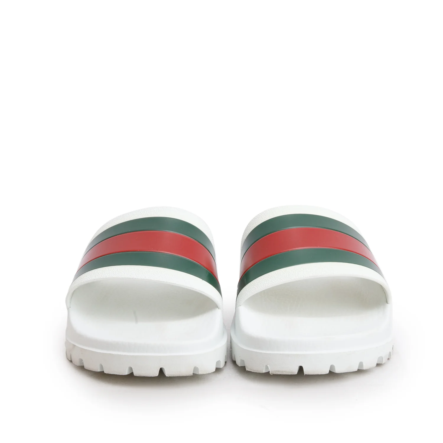 Gucci White Rubber Pool Slide Sandals, Men's Size 9 w/ Box - Image 4