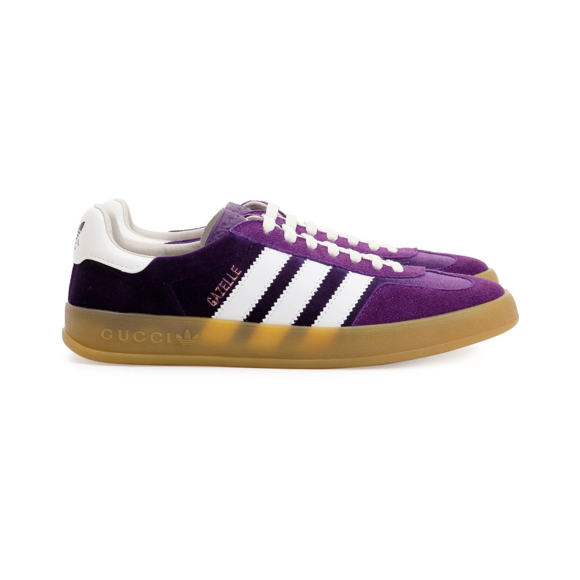 Gucci X Adidas Purple Velvet Gazelle Sneakers, Size 38 w/ Box - Image 4
