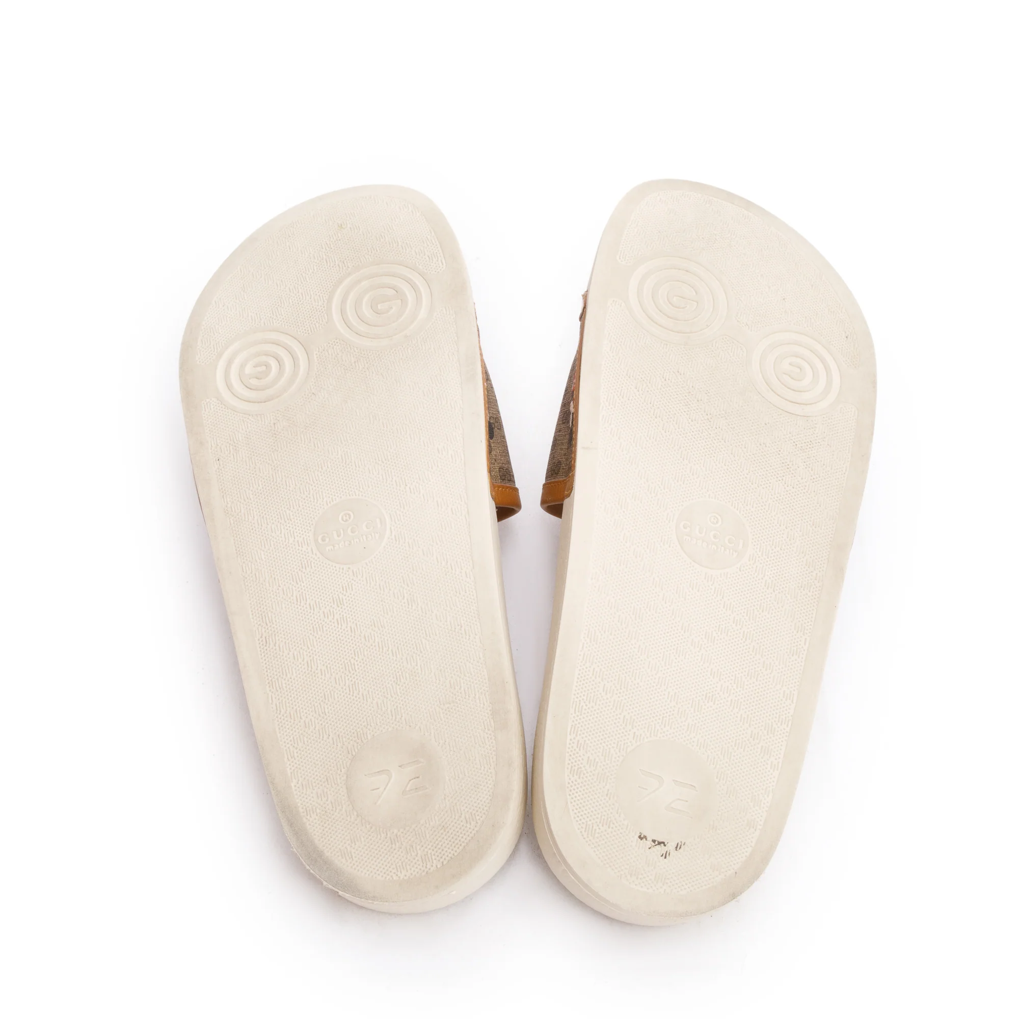 Gucci X Disney Mickey Mouse Micro GG Supreme Canvas White Rubber Slide Sandals, Size 5 - Image 5