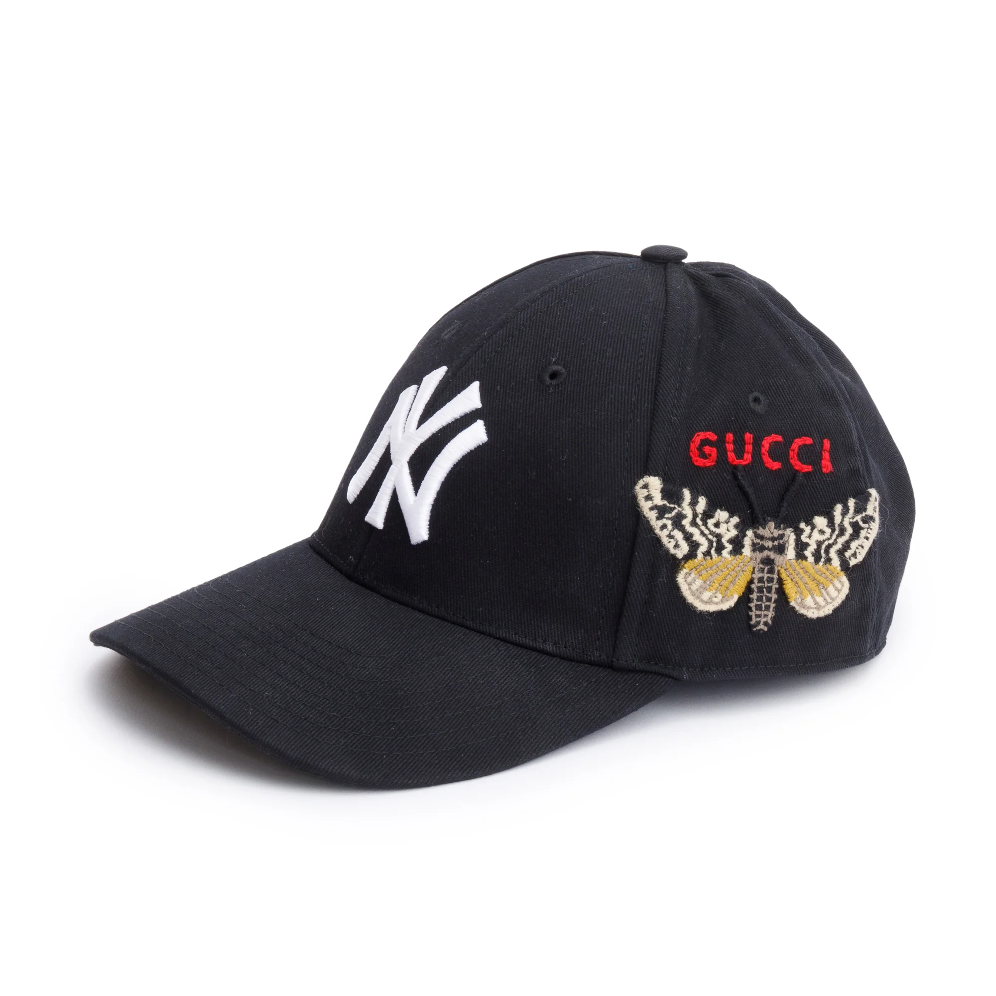 Gucci x MLB Black Canvas NY Yankees Baseball Hat, Size S 57 w/ Box - Image 3