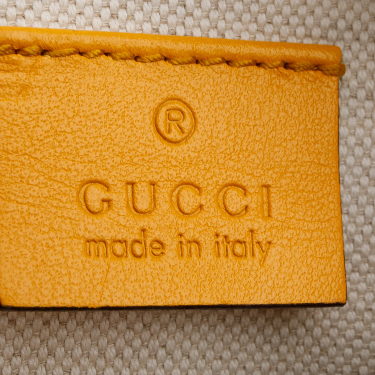 Gucci Yellow Leather Embossed Jumbo GG Small Belt Bag - Image 7
