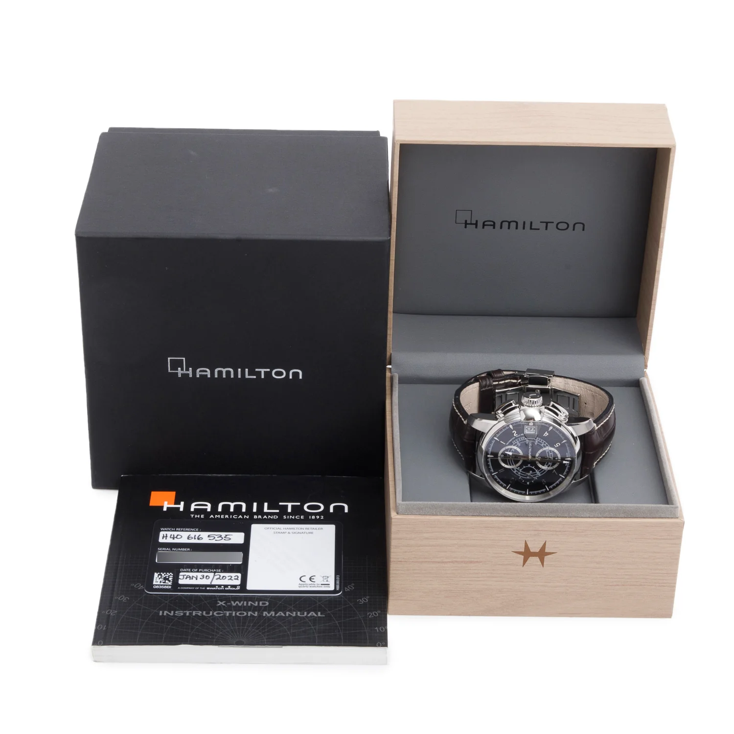 Hamilton 2022 Stainless Steel American Classic Railroad Automatic Chronograph 46 MM Watch w/ Box & Papers - Image 2