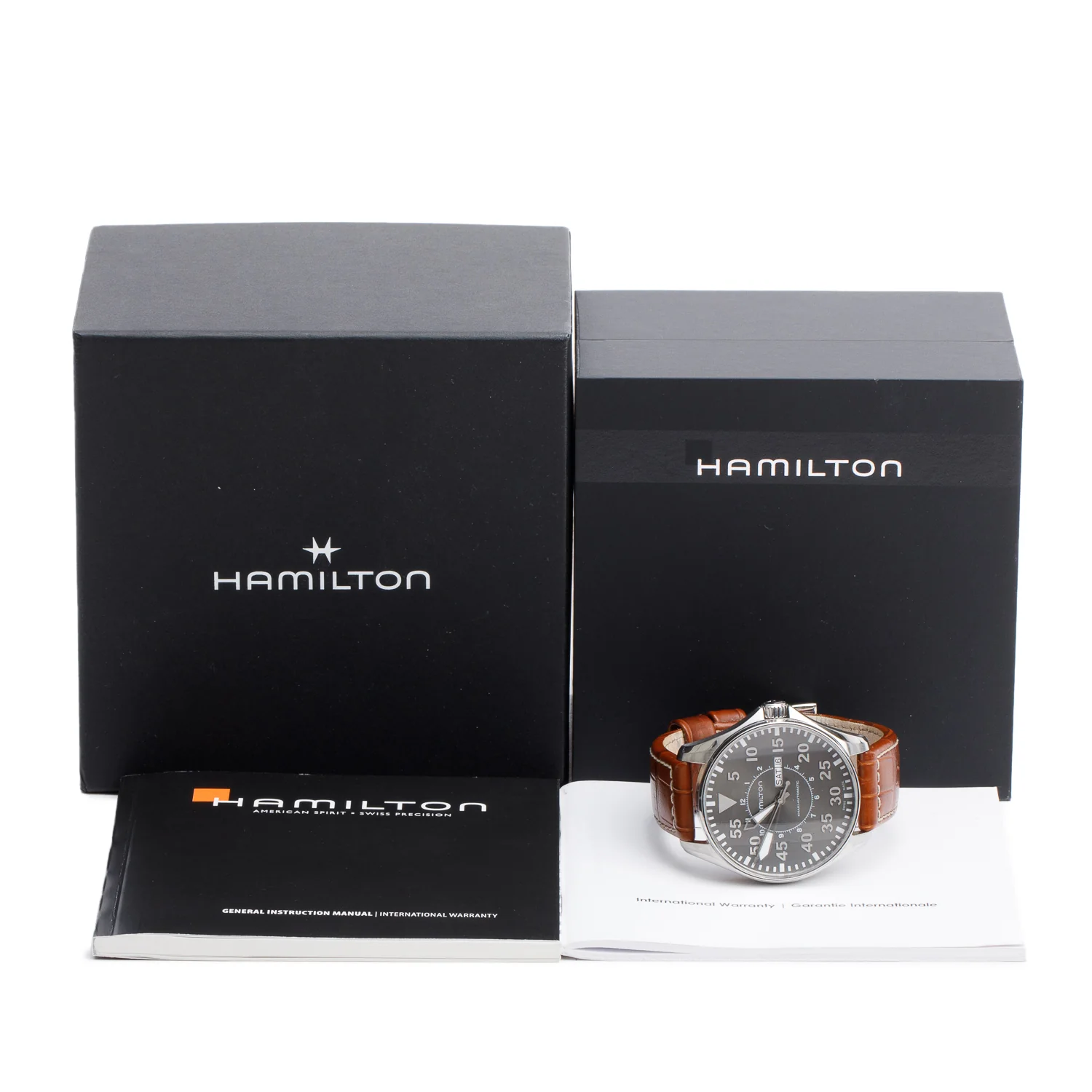 Hamilton Stainless Steel Khaki Aviation Pilot Day Date 46 MM Automatic Watch 2836 w/ Box & Papers - Image 2