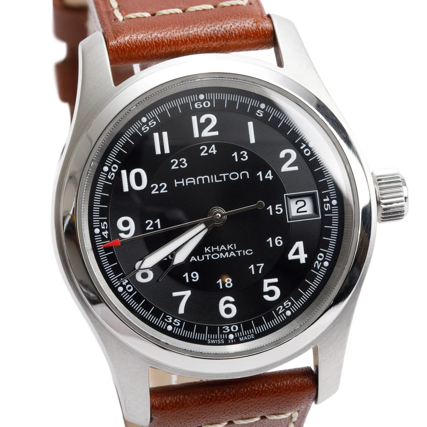 Hamilton Stainless Steel Khaki Field 40 MM Automatic Watch w/ Box & Papers - Image 3