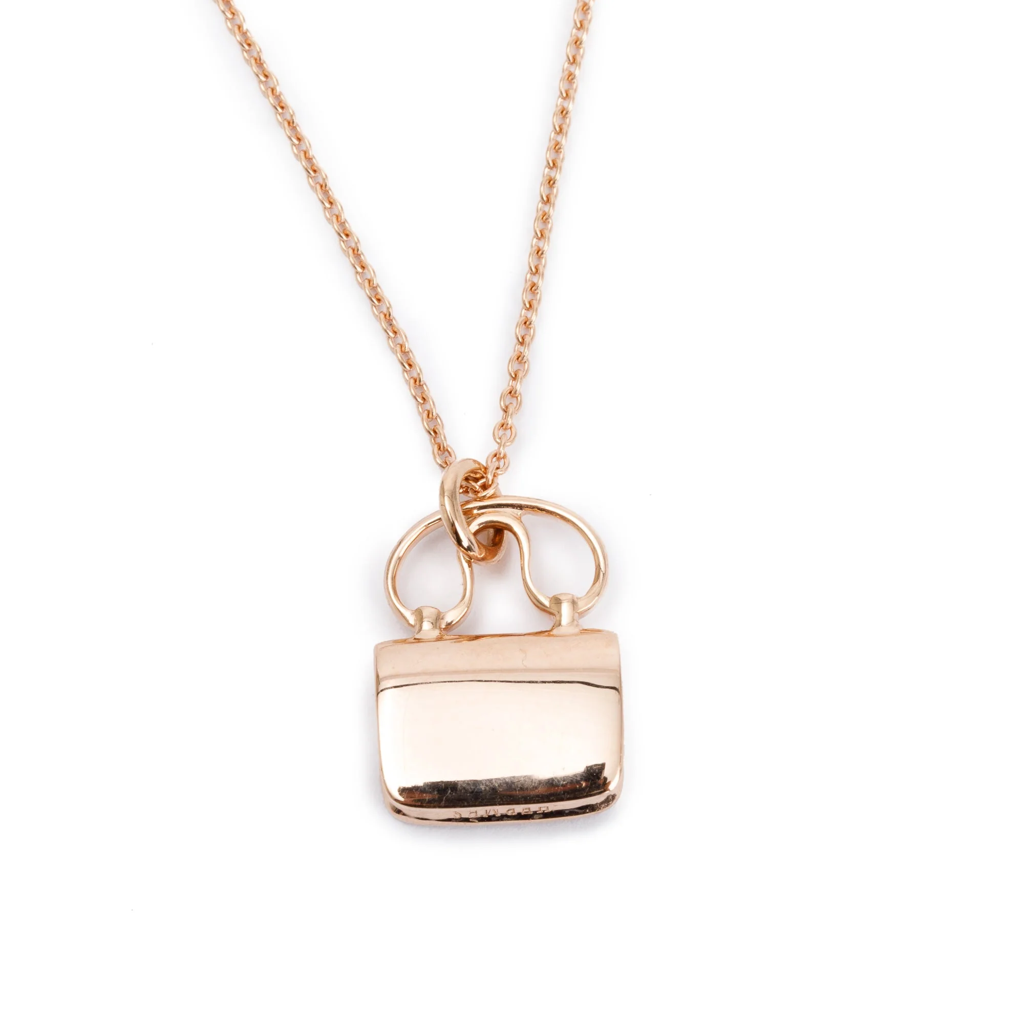 Hermes 18k Rose Gold Diamond Amulettes Constance Pendant Necklace - Image 5