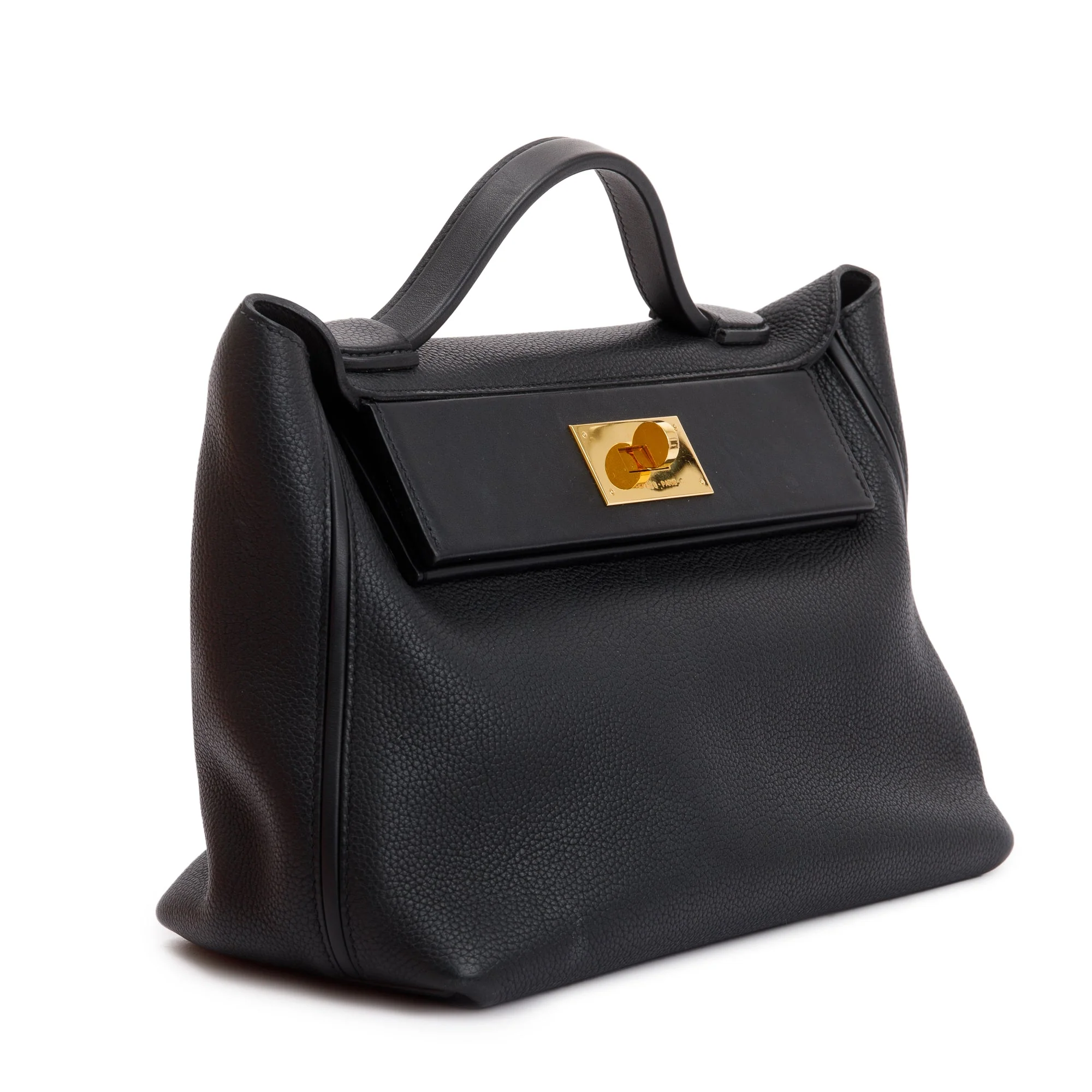 Hermes 2020 Black Noir Togo & Swift Leather 24/24 29 w/ Strap & Box - Image 4