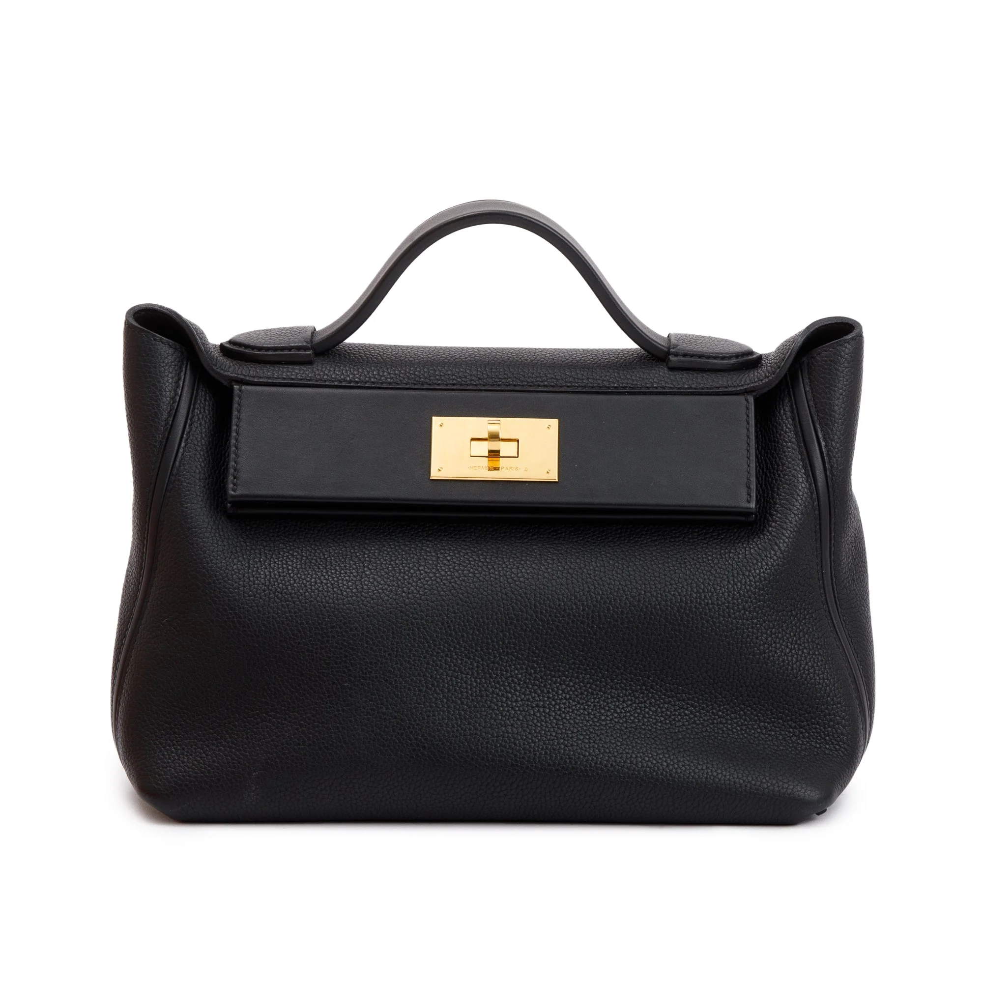Hermes 2020 Black Noir Togo & Swift Leather 24/24 29 w/ Strap & Box - Image 6