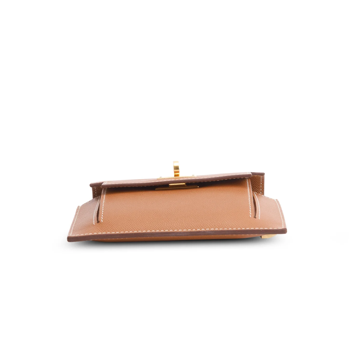 Hermes 2020 Gold Epsom Leather Madame Kelly Pocket Compact Wallet w/ Box - Image 6