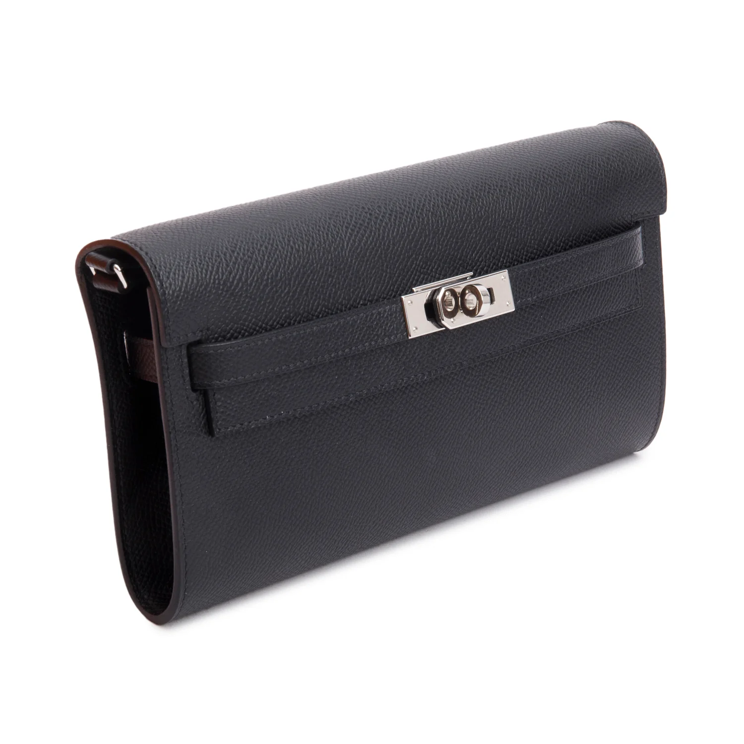 Hermes 2020 Noir Epsom Leather Kelly Wallet To Go w/ Strap & Box - Image 5