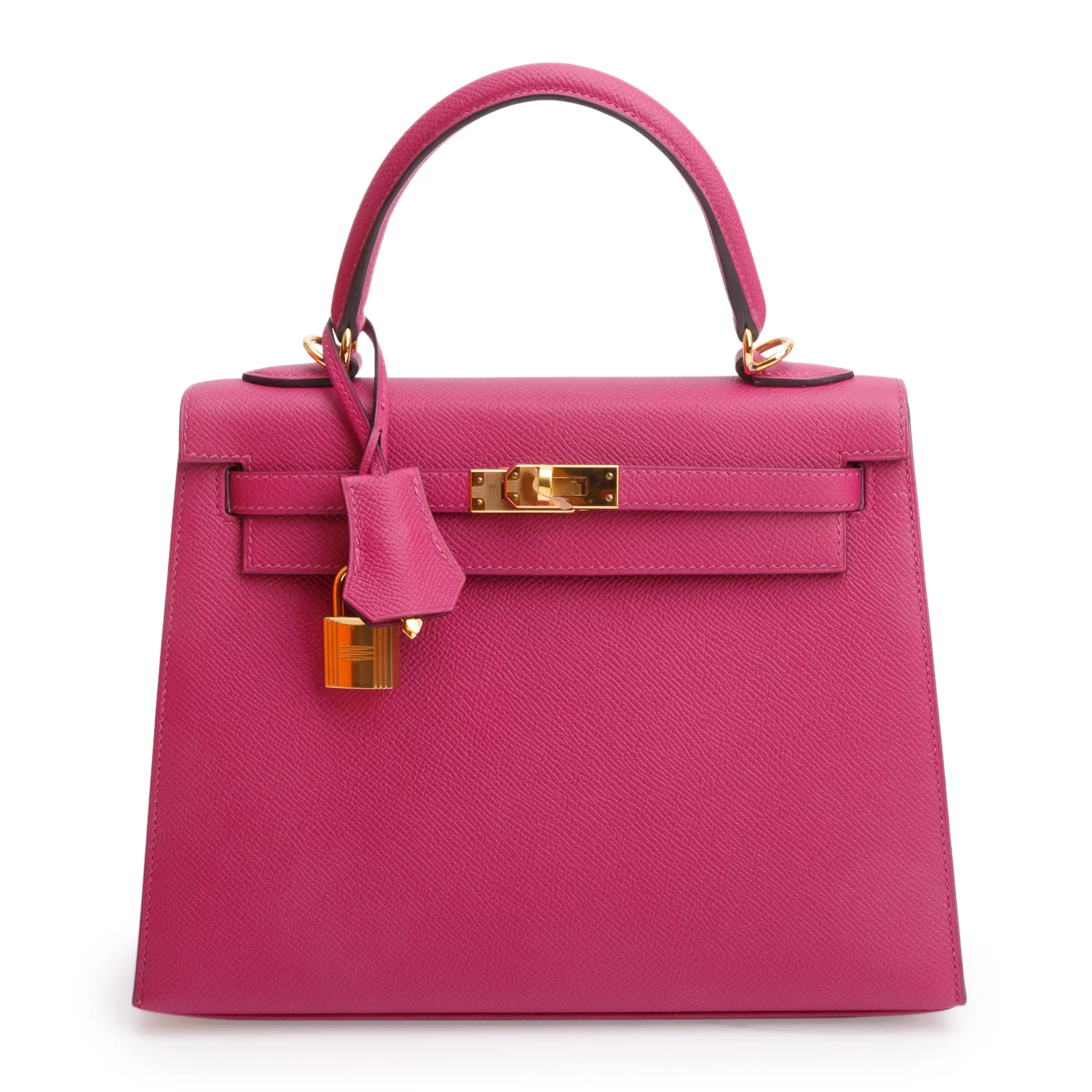 Hermes 2020 Rose Pourpre Veau Epsom Leather Kelly II 25 w/ Strap & Box - Image 4