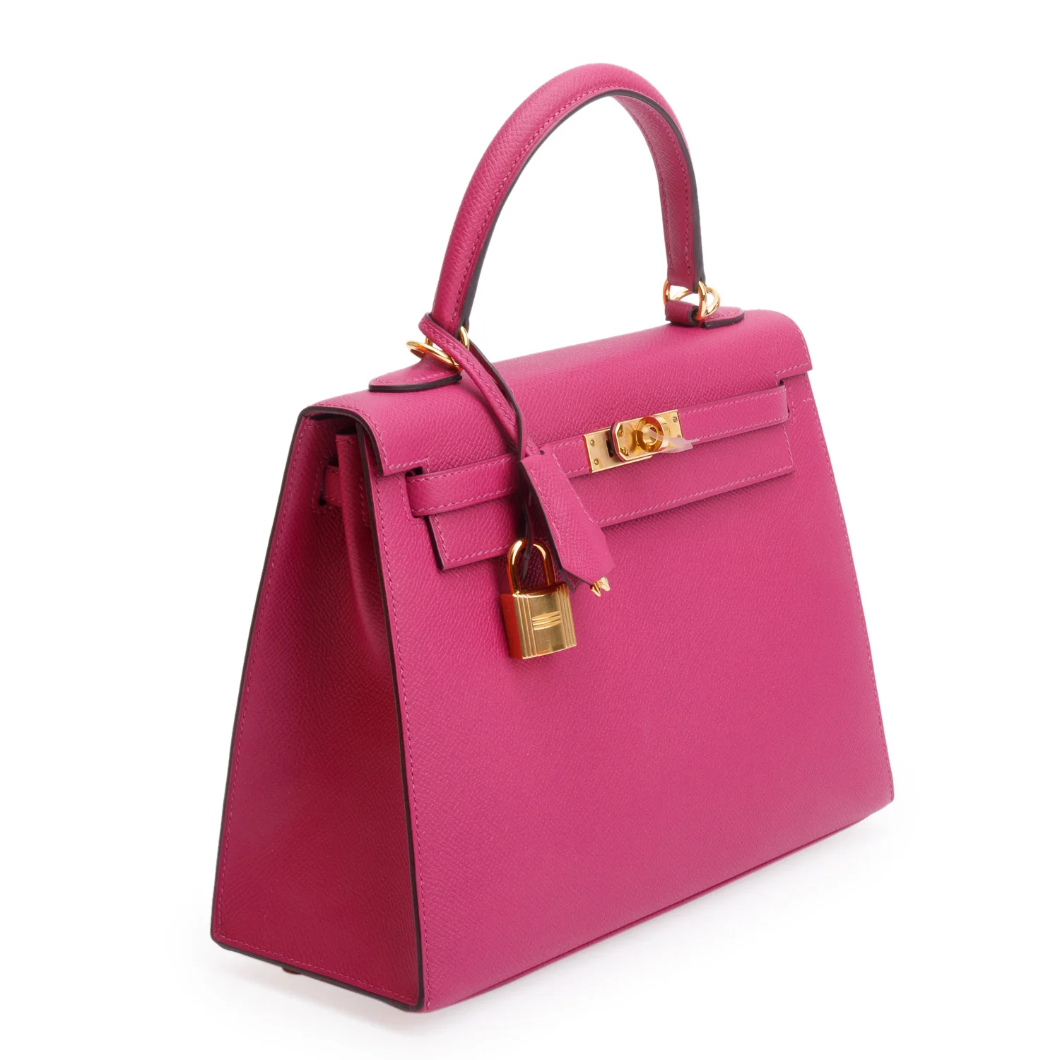 Hermes 2020 Rose Pourpre Veau Epsom Leather Kelly II 25 w/ Strap & Box - Image 5