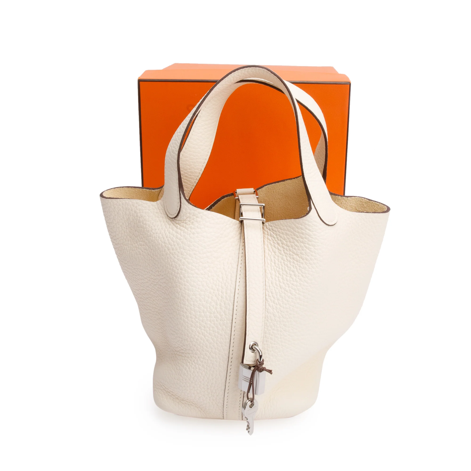 Hermes 2021 Beton Taurillon Clemence Picotin Lock 18 w/ Box - Image 2