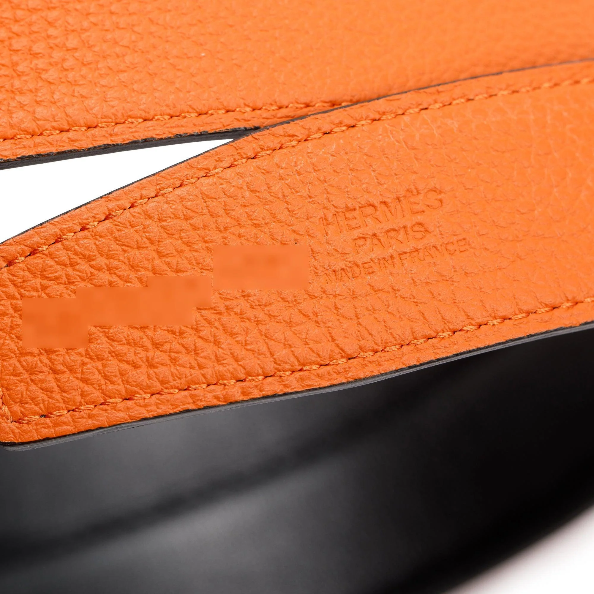 Hermes 2021 Black Box Orange Togo Leather Reversible 32 mm H Belt Kit - Image 6