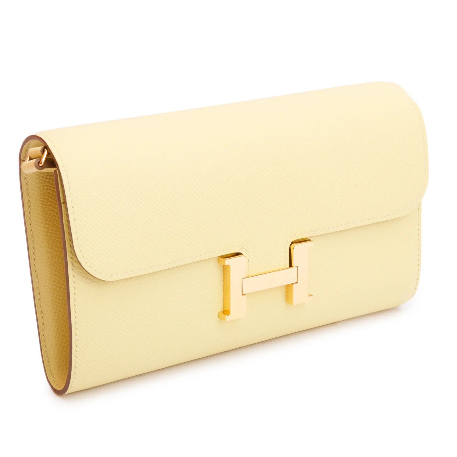 Hermes 2021 Jaune Poussin Epsom Leather Constance to Go w/ Strap, Box & Receipt - Image 5