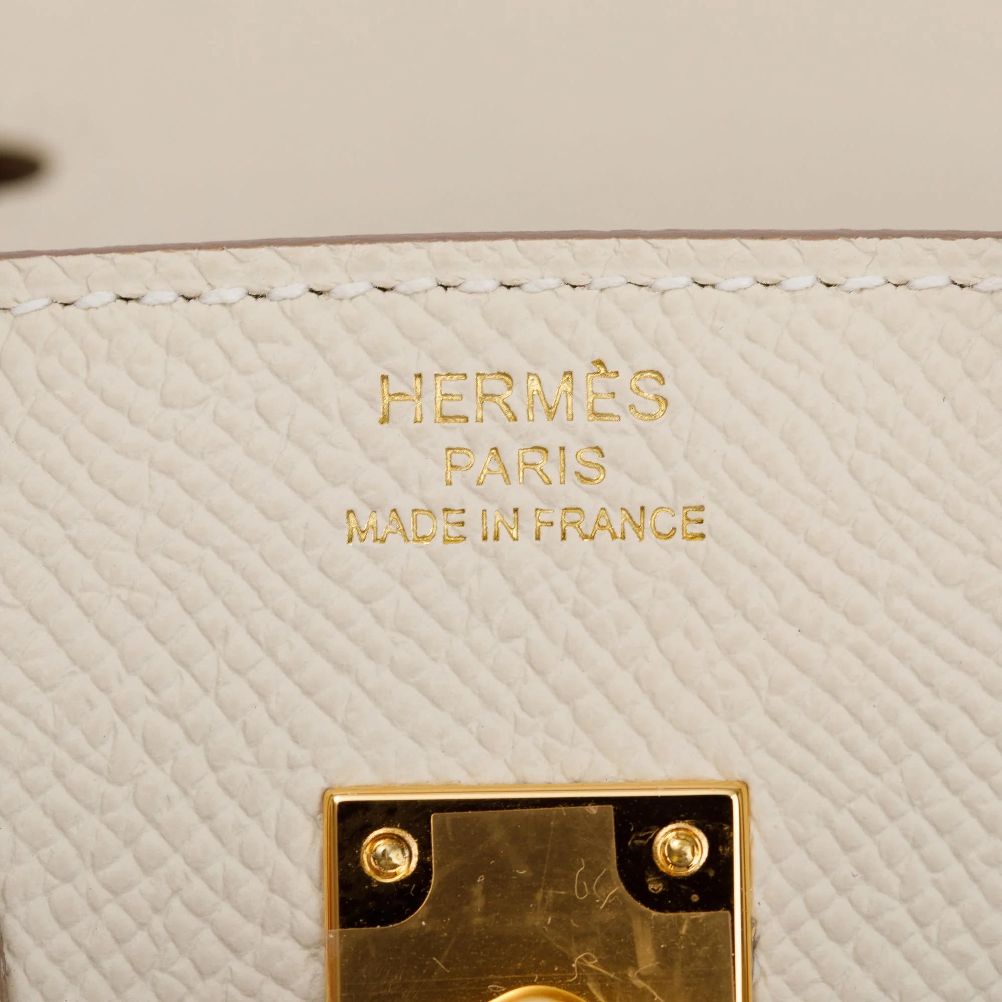 Hermes 2022 Craie Epsom Birkin Sellier 25 w/ Box - Image 7