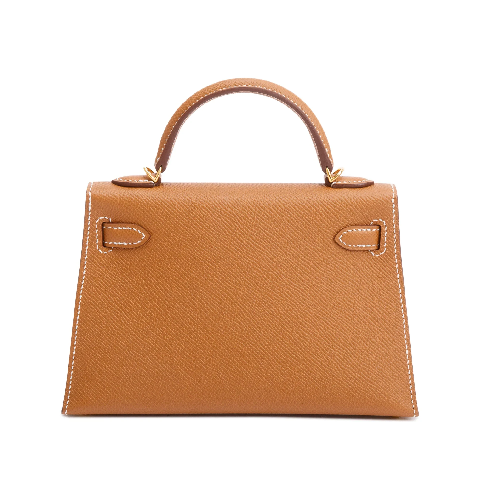 Hermes 2022 Gold Veau Epsom Leather Mini Kelly II Sellier 20 w/ Box, Receipt & Strap - Image 4