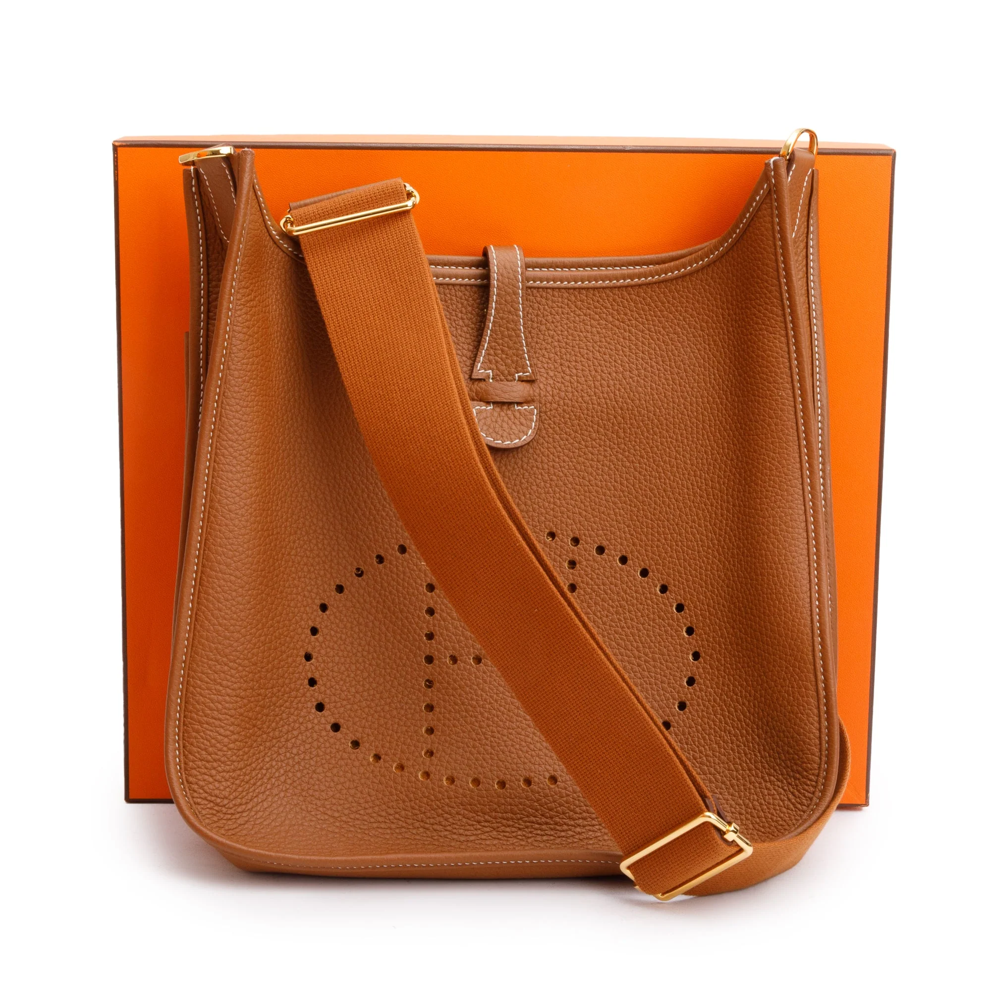 Hermes 2023 Gold Taurillon Clemence Evelyne Poche III 29 Bag w/ Box - Image 3