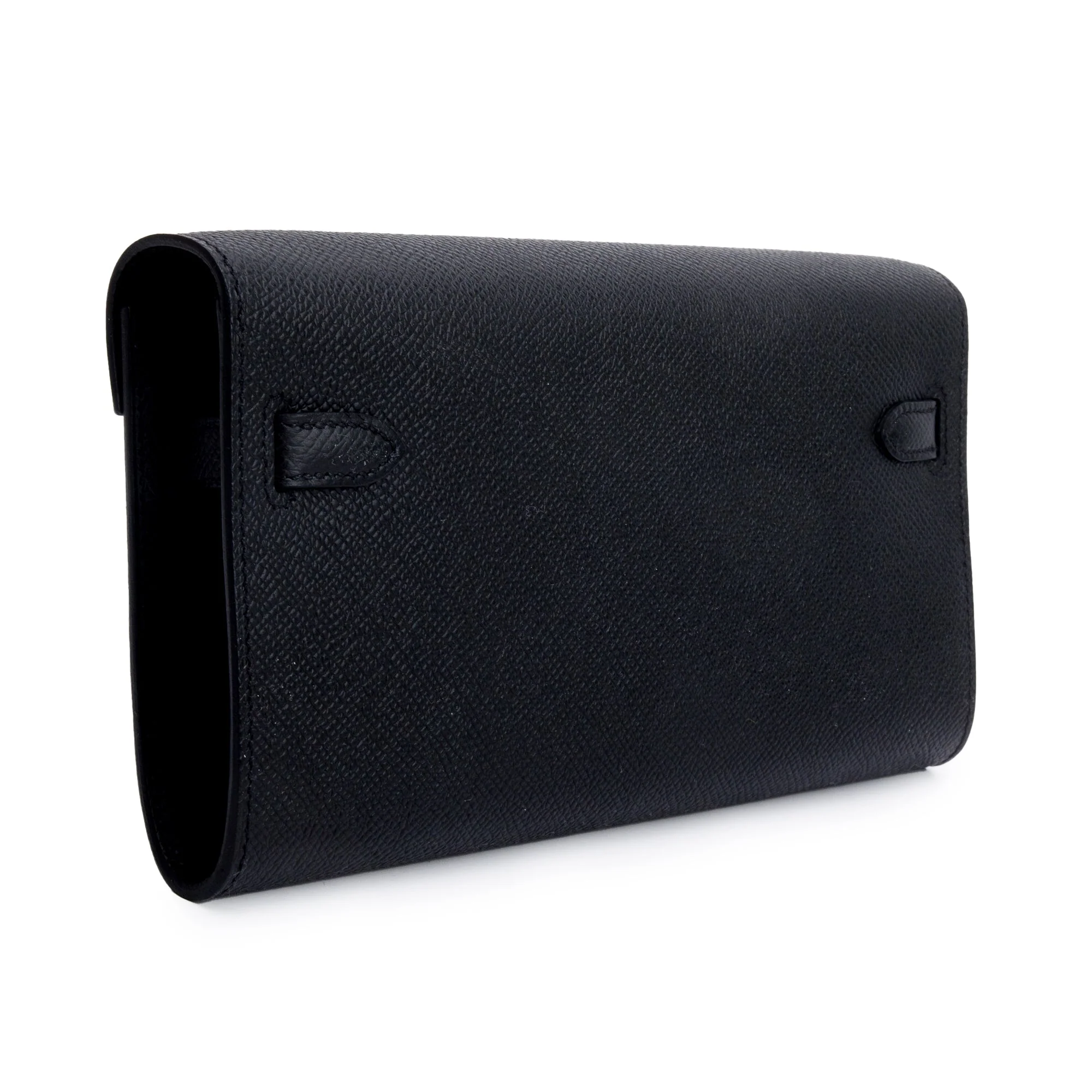 Hermes 2023 Noir Epsom Leather Kelly Wallet To Go w/ Box & Strap - Image 7