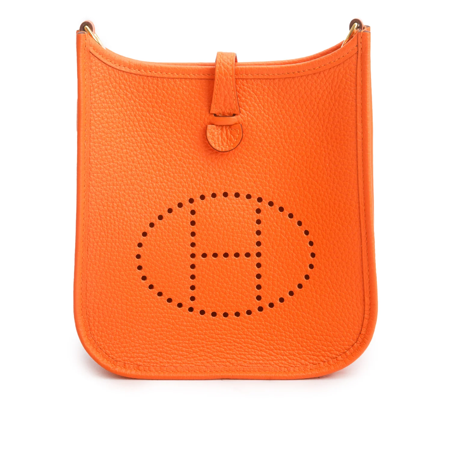 Hermes 2023 Orange Taurillon Clemence Amazone Evelyne TPM 16 w/ Box & Receipt - Image 3